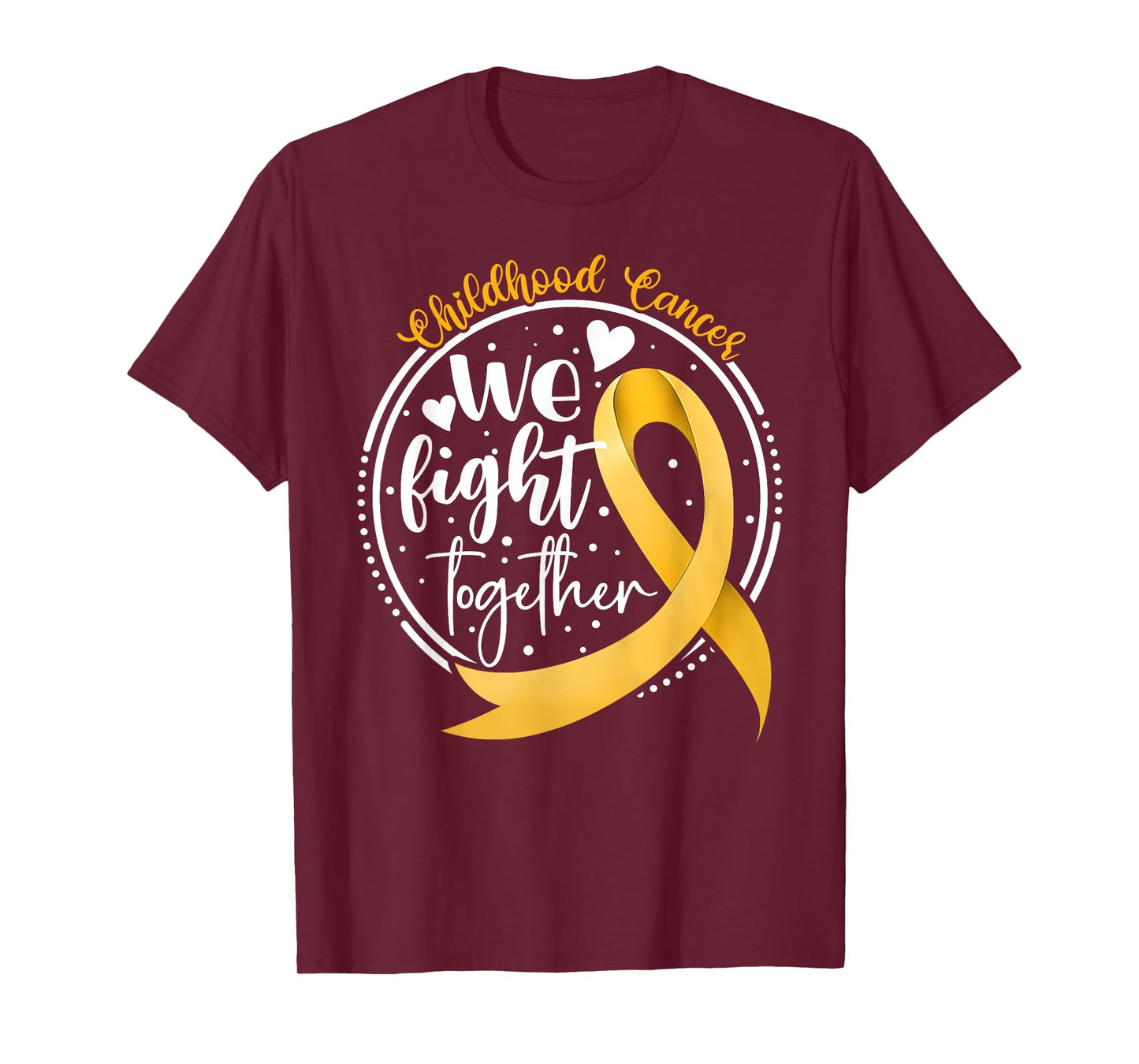We Fight Together Childhood Cancer Awareness Gold Ribbon Kid T-Shirt
