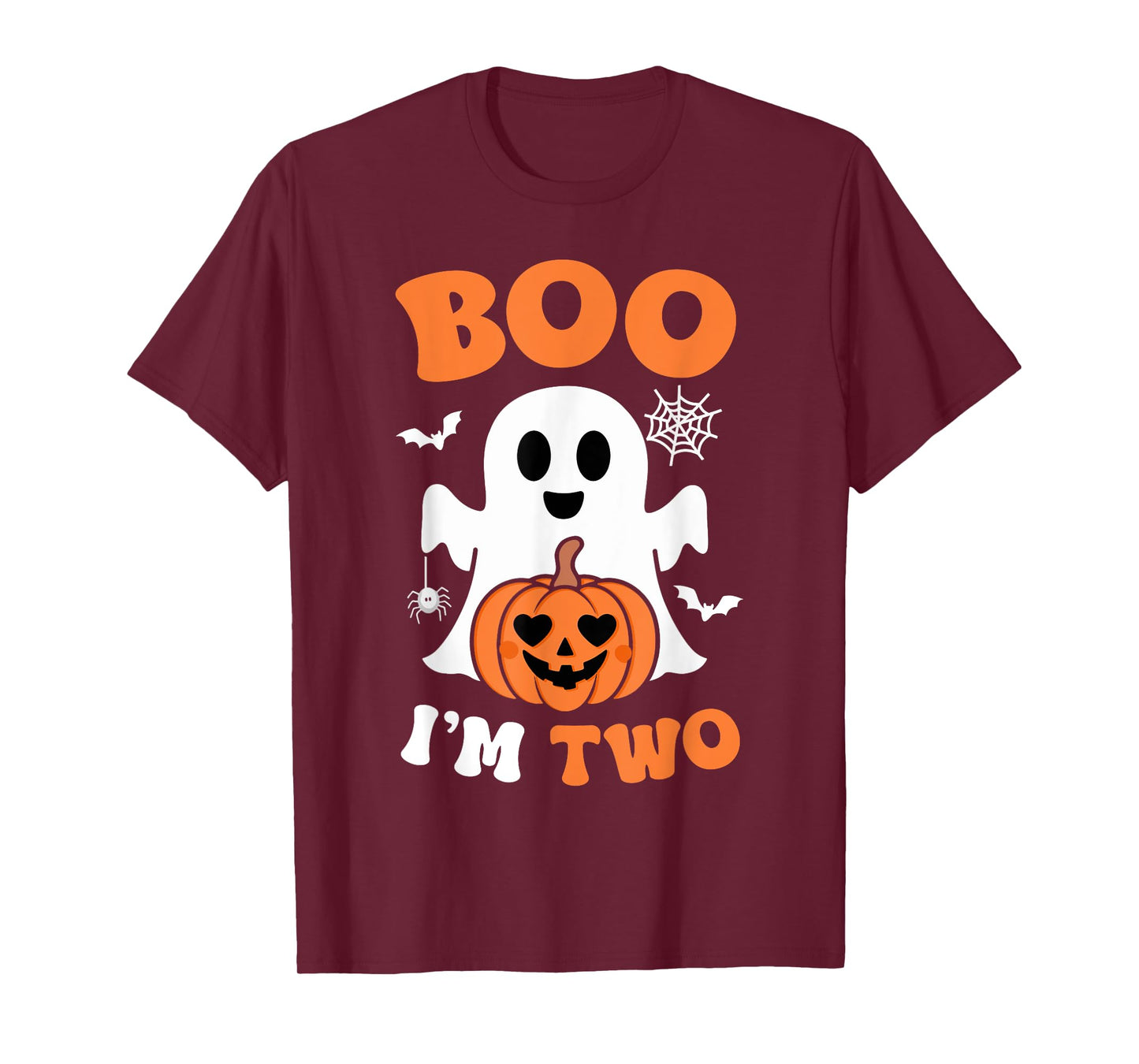 Ghost Boo I'm Two Year 2nd Birthday Boys Halloween Groovy T-Shirt