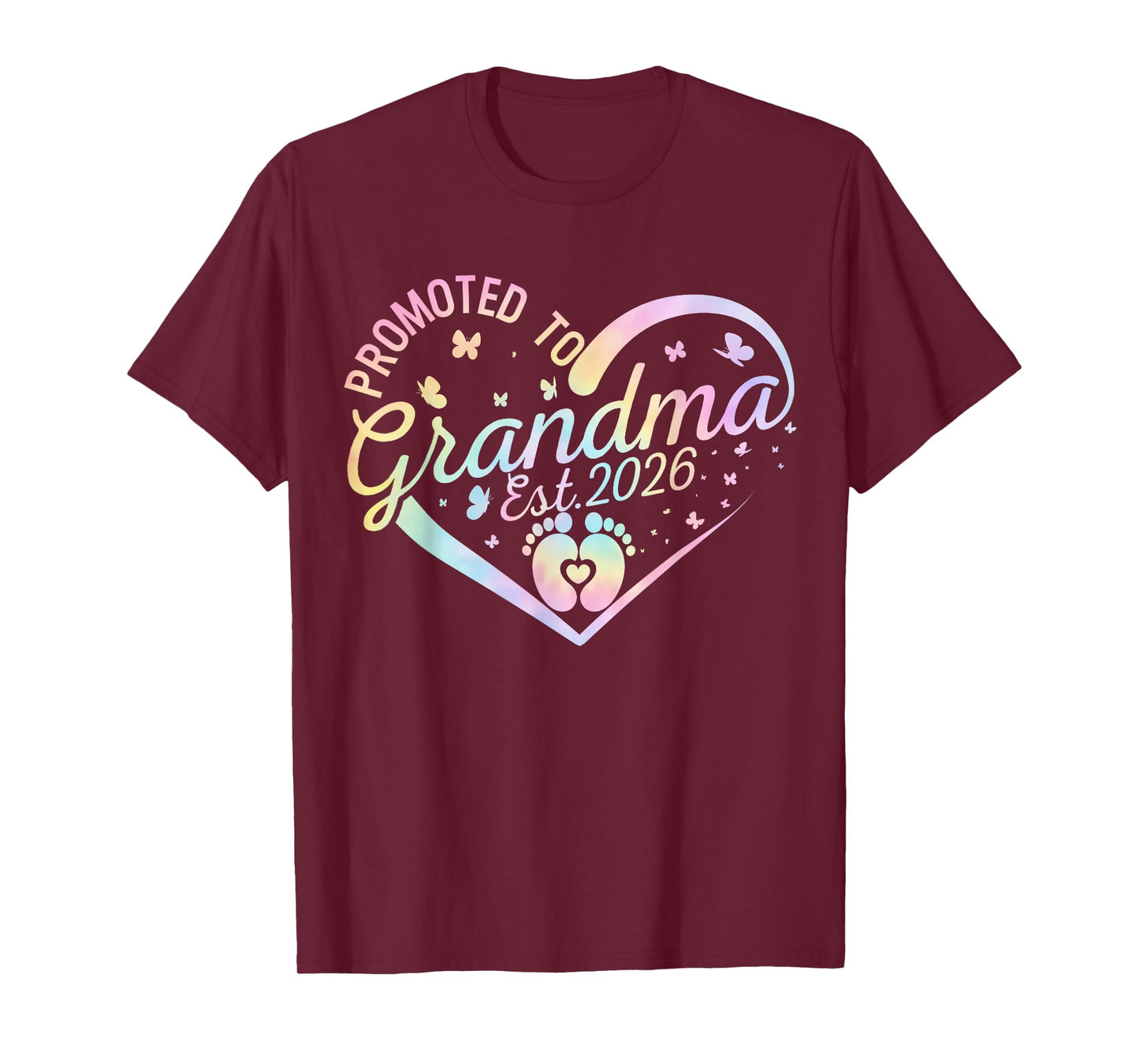 Soon to Be Grandma 2026 Heart Promoted to Grandma Est 2026 T-Shirt