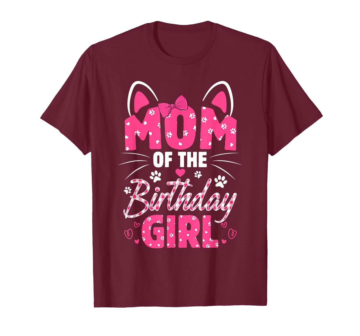 Mom Of The Birthday Girl Cat Kitty Family Matching T-Shirt