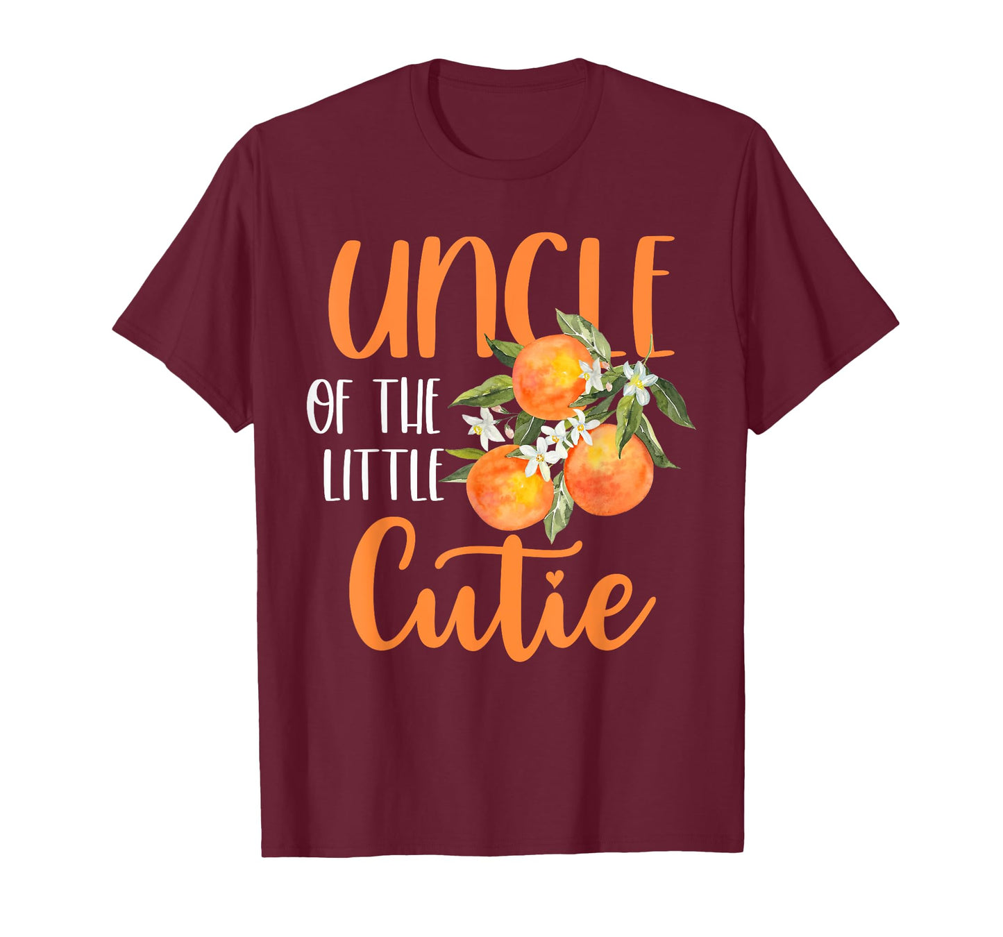 Uncle Little Cutie Baby Shower Orange 1st Birthday Party T-Shirt