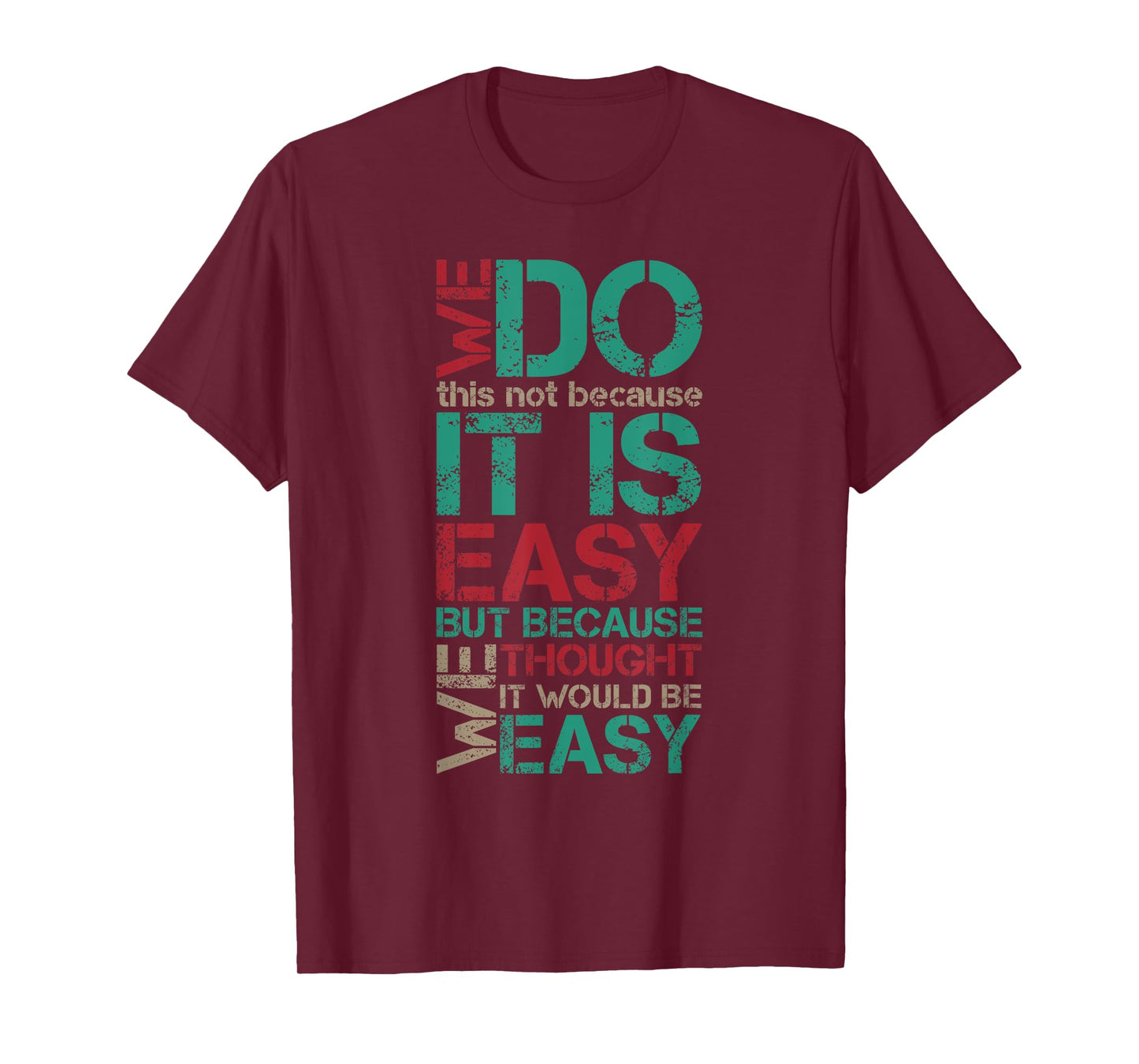 Funny Vintage Sarcastic We Do This Not Because It is Easy T-Shirt