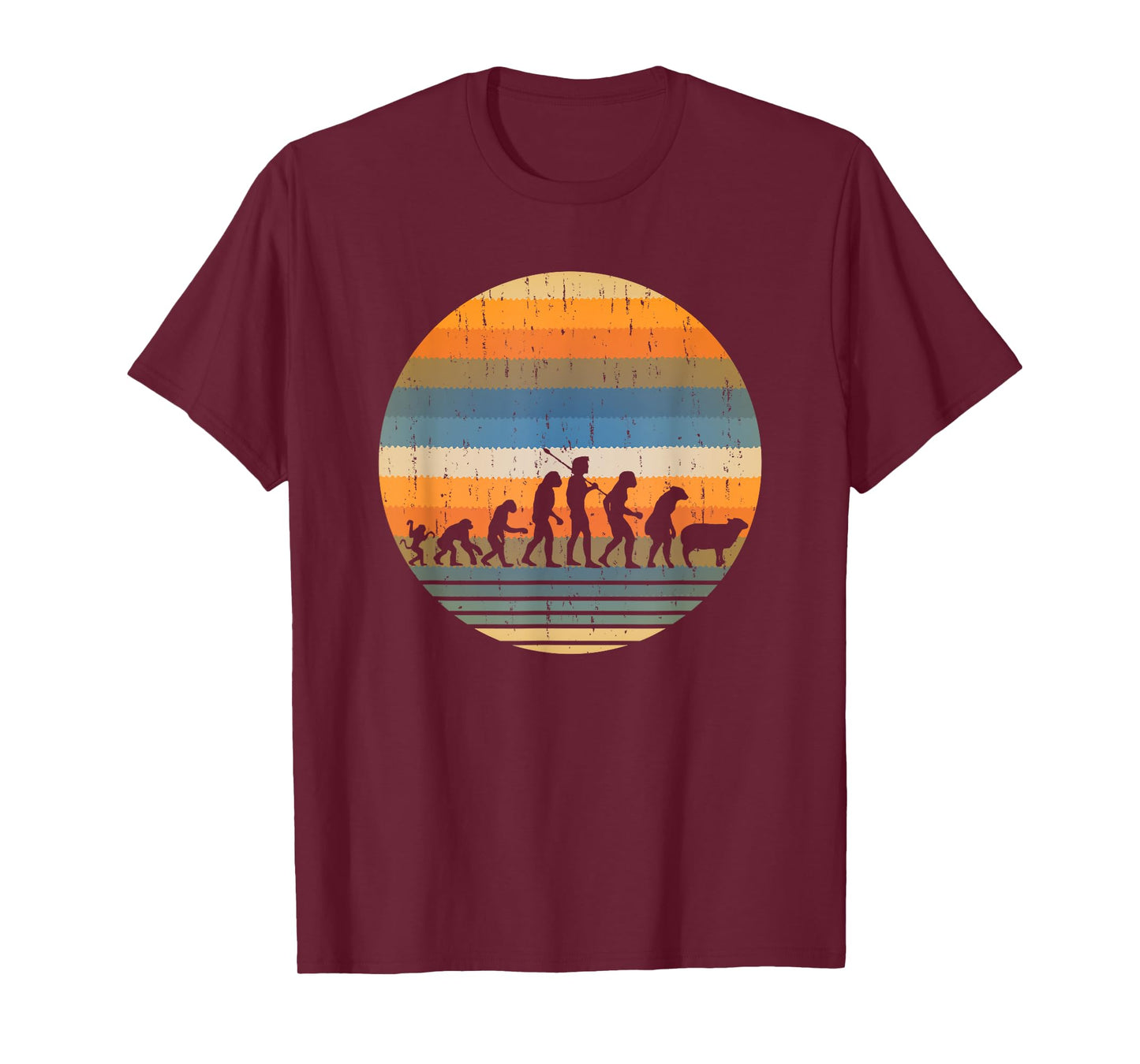 Funny Monkey Ape to Sheeple Sarcastic Retro Evolution of Man T-Shirt