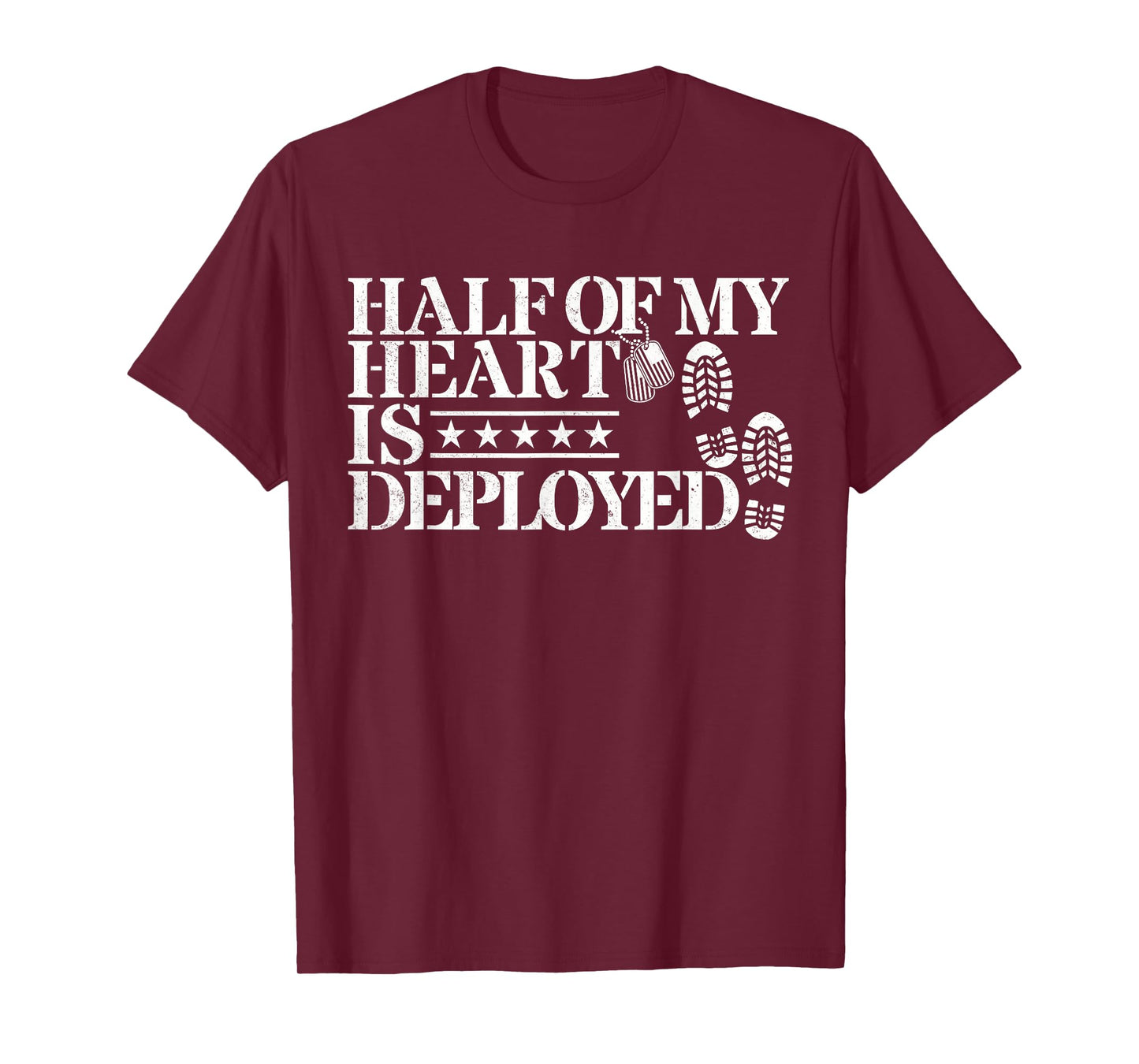 Half Of My Heart Is Deployed Husband Wife Deployment Gifts T-Shirt