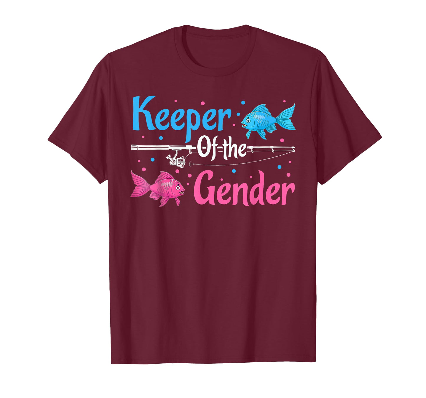 Keeper Of The Gender Shirt Fish Gender Reveal Baby Shower T-Shirt