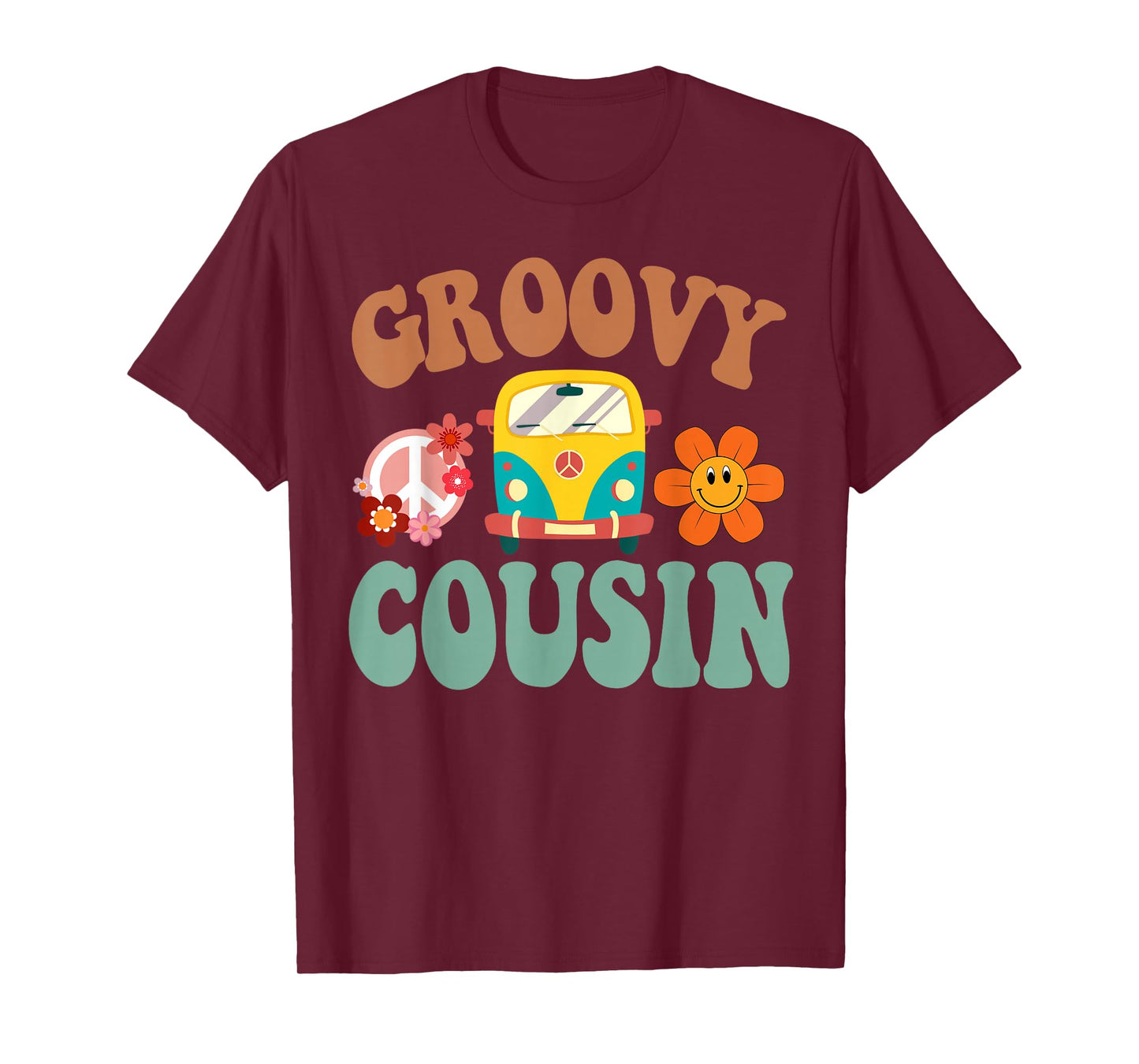 Retro Groovy Cousin Matching Family 1st Birthday Party T-Shirt