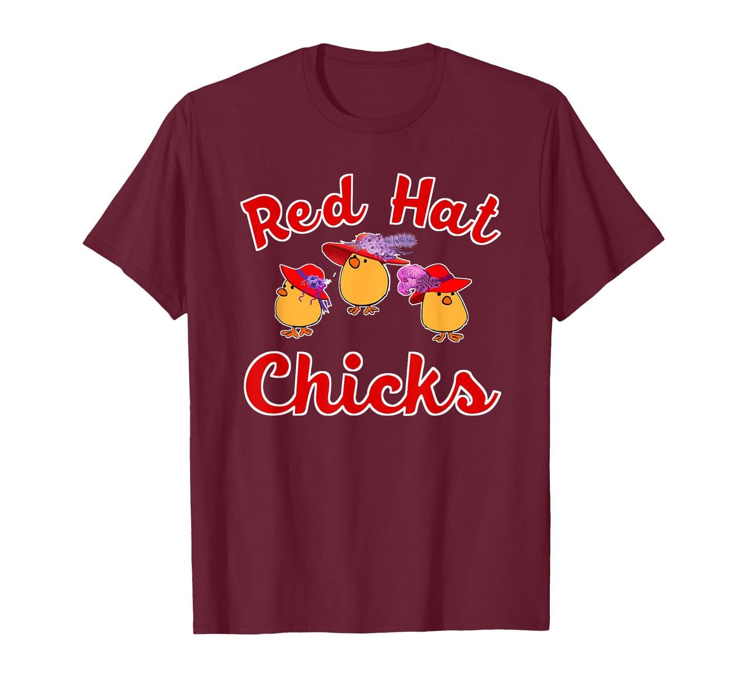 Cute Red Hat Ladies Chicks Gift T-Shirt