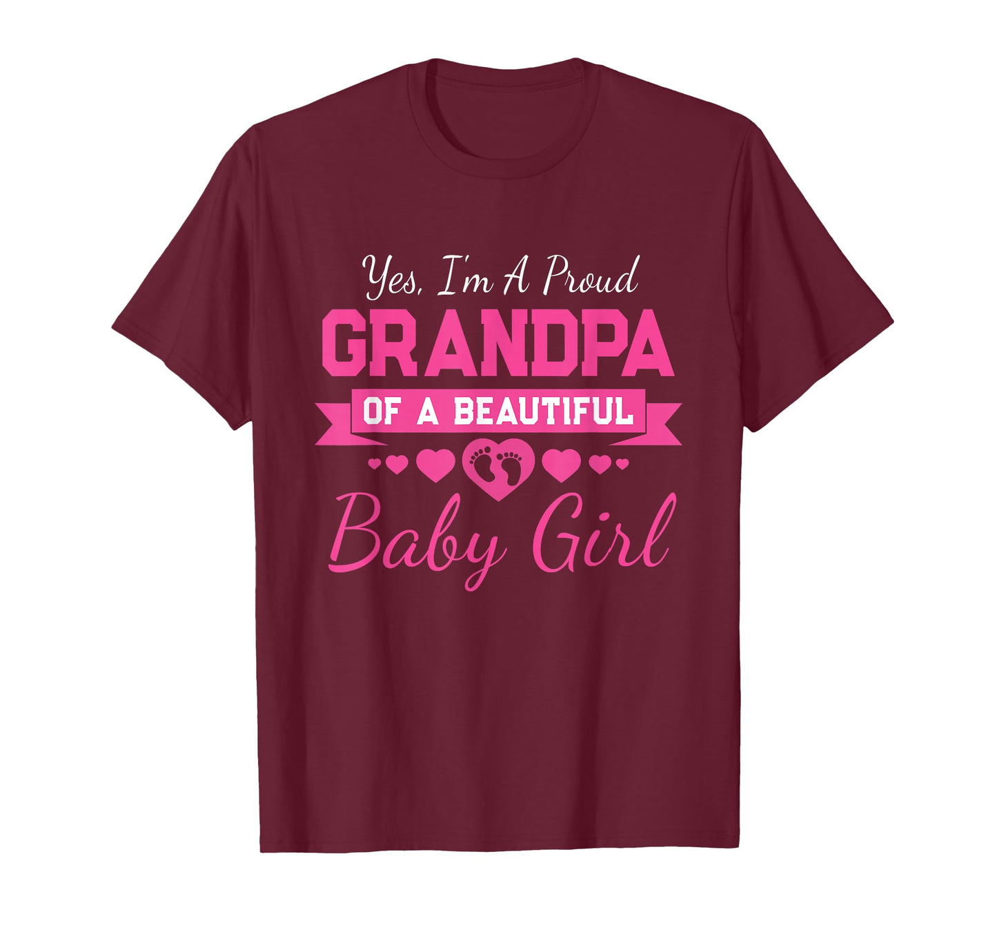 New Baby Announcement Proud Girl Grandpa T-Shirt