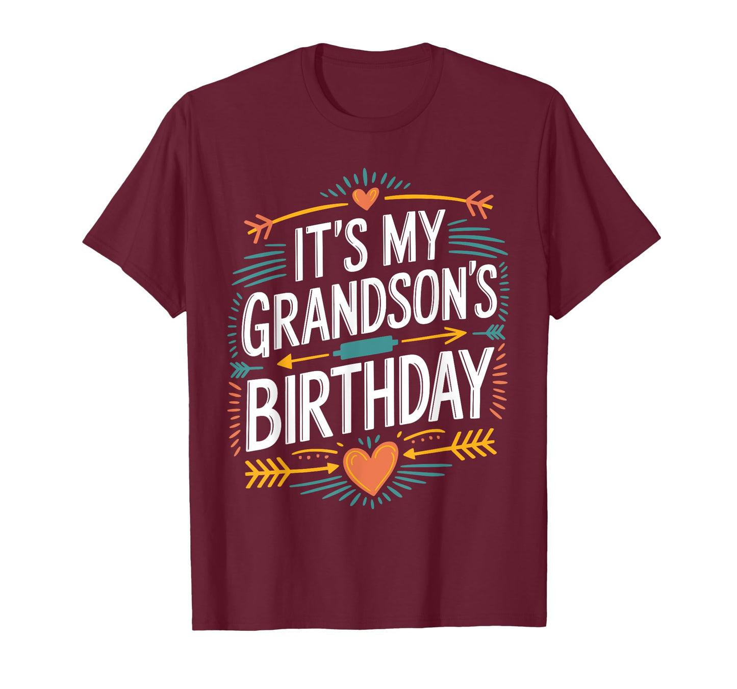 It's My grandson's Birthday Boho Nostalgia Design Women Kids T-Shirt