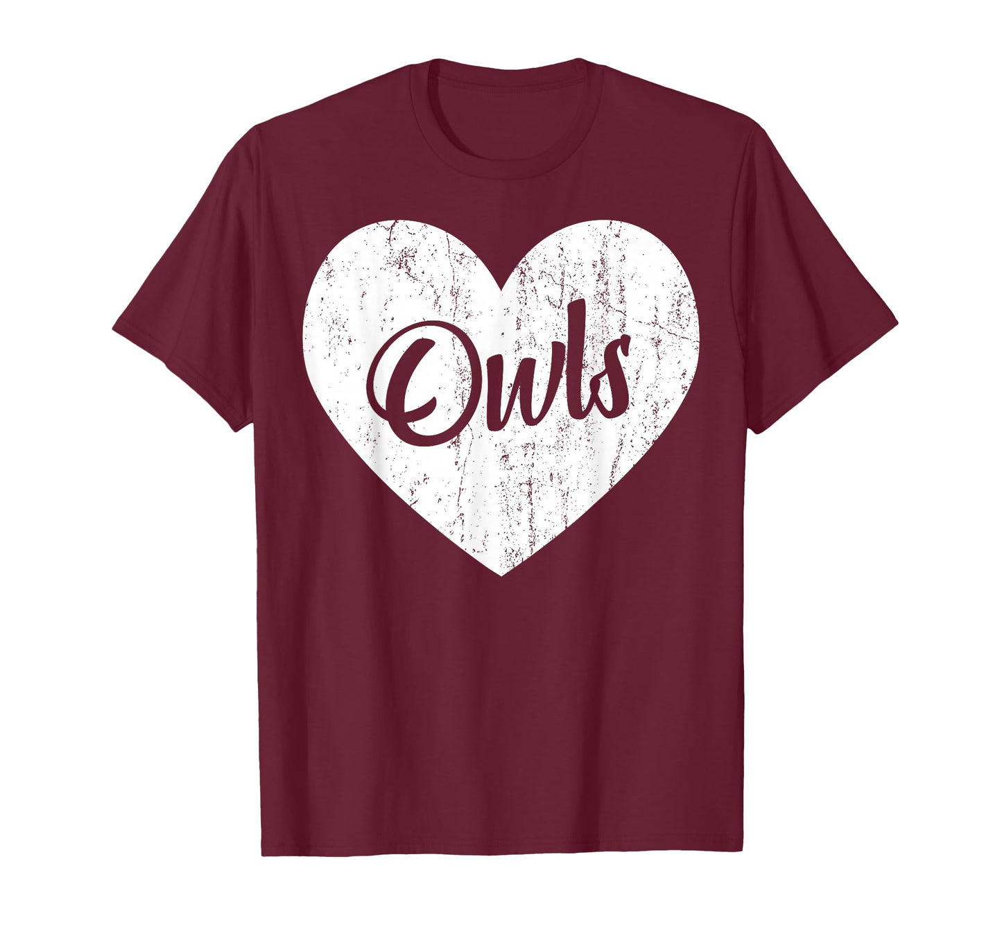 Owls School Sports Fan Team Spirit Mascot Heart Gift T-Shirt