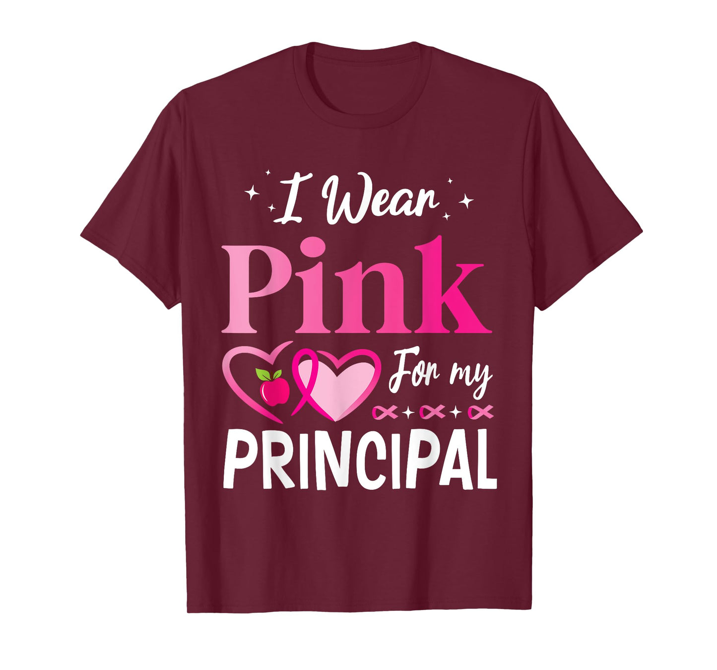 Hearts Together I Wear Pink For My PRINCIPAL Breast Cancer T-Shirt