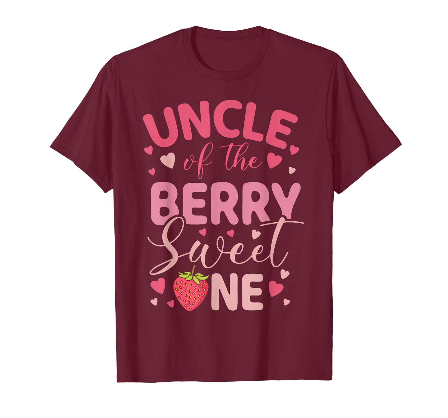 Uncle Of The Berry Sweet One Strawberry First Birthday T-Shirt