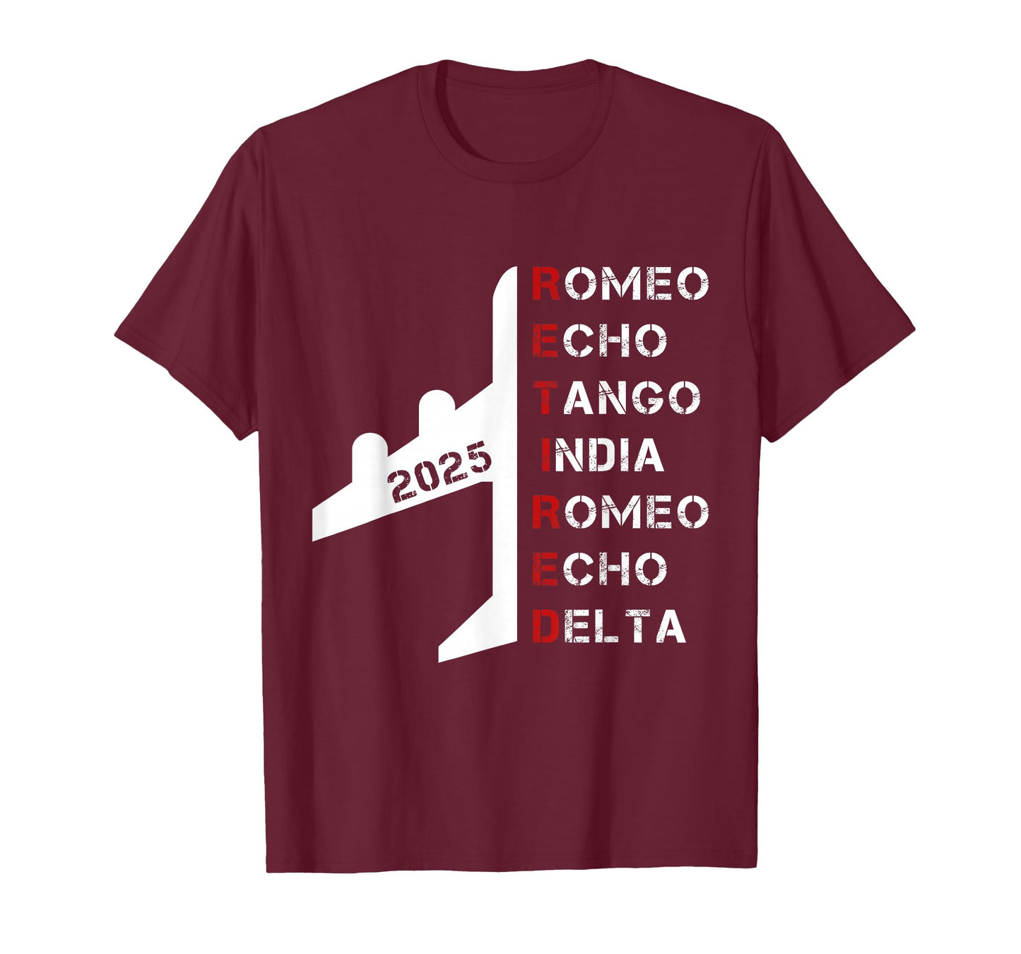 Retired Pilot 2025 Phonetic Alphabet Retirement Gift T-Shirt