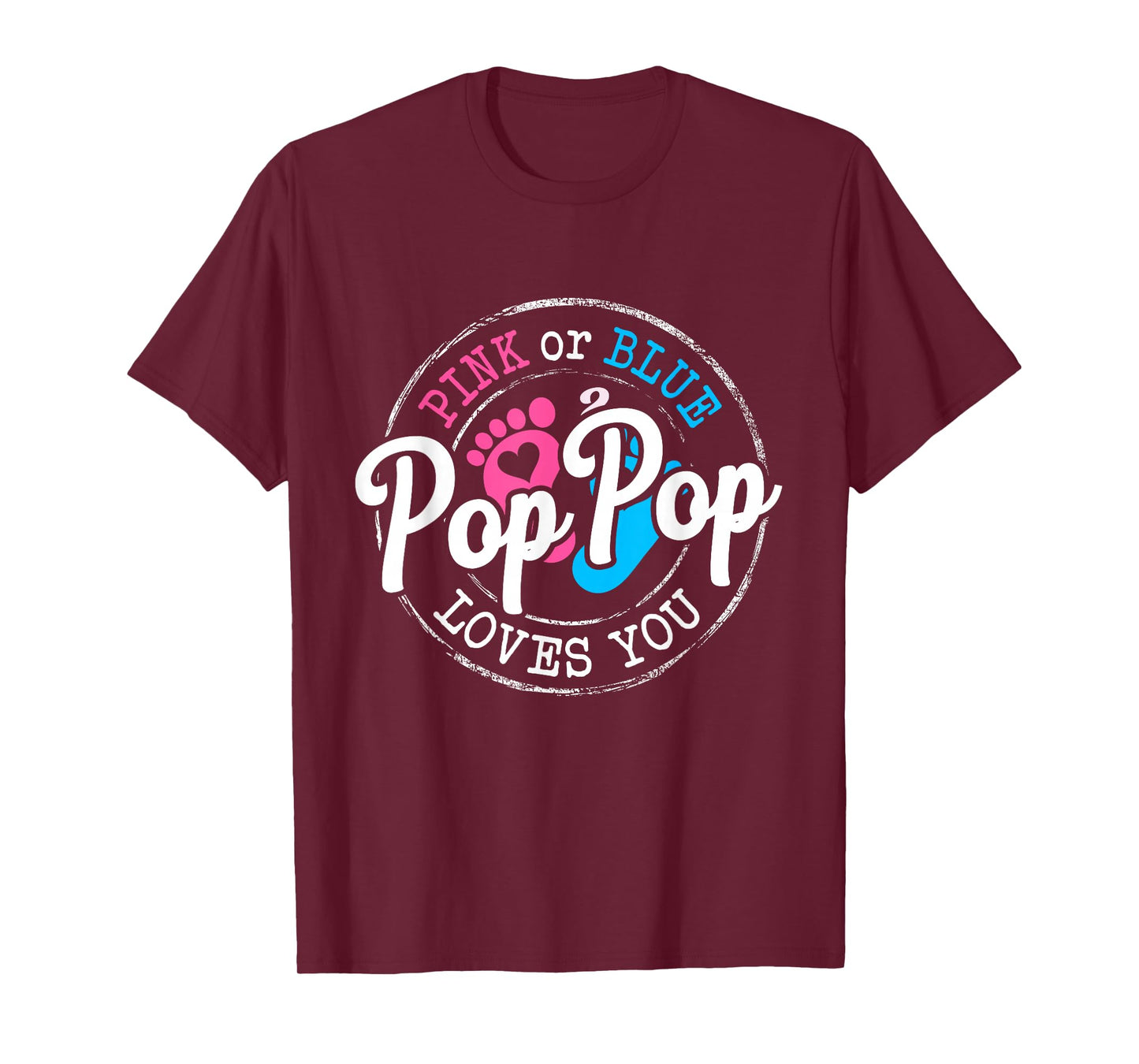 Pink or Blue Pop Pop Loves You Gender Reveal Family T-Shirt