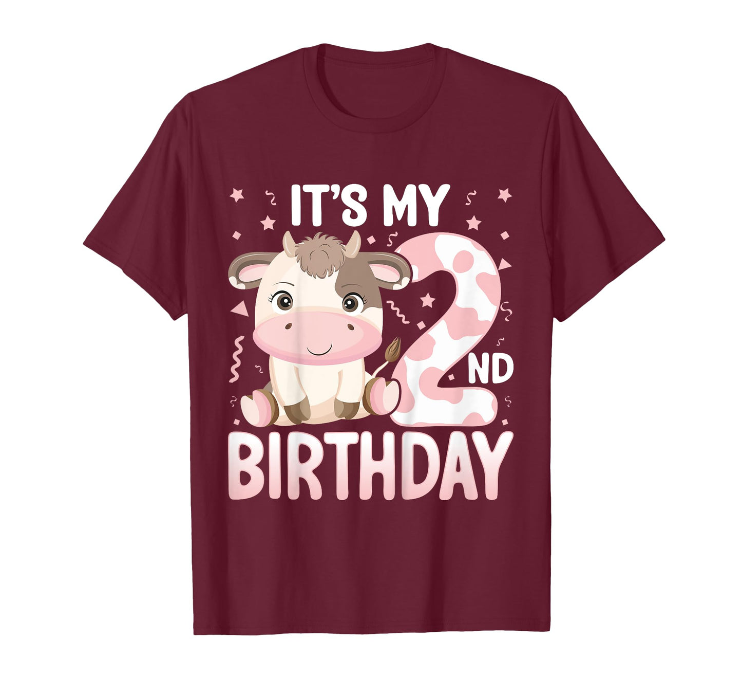 Kids It's My 2nd Birthday Cow - Cute Cow 2 Years Old Birthday T-Shirt