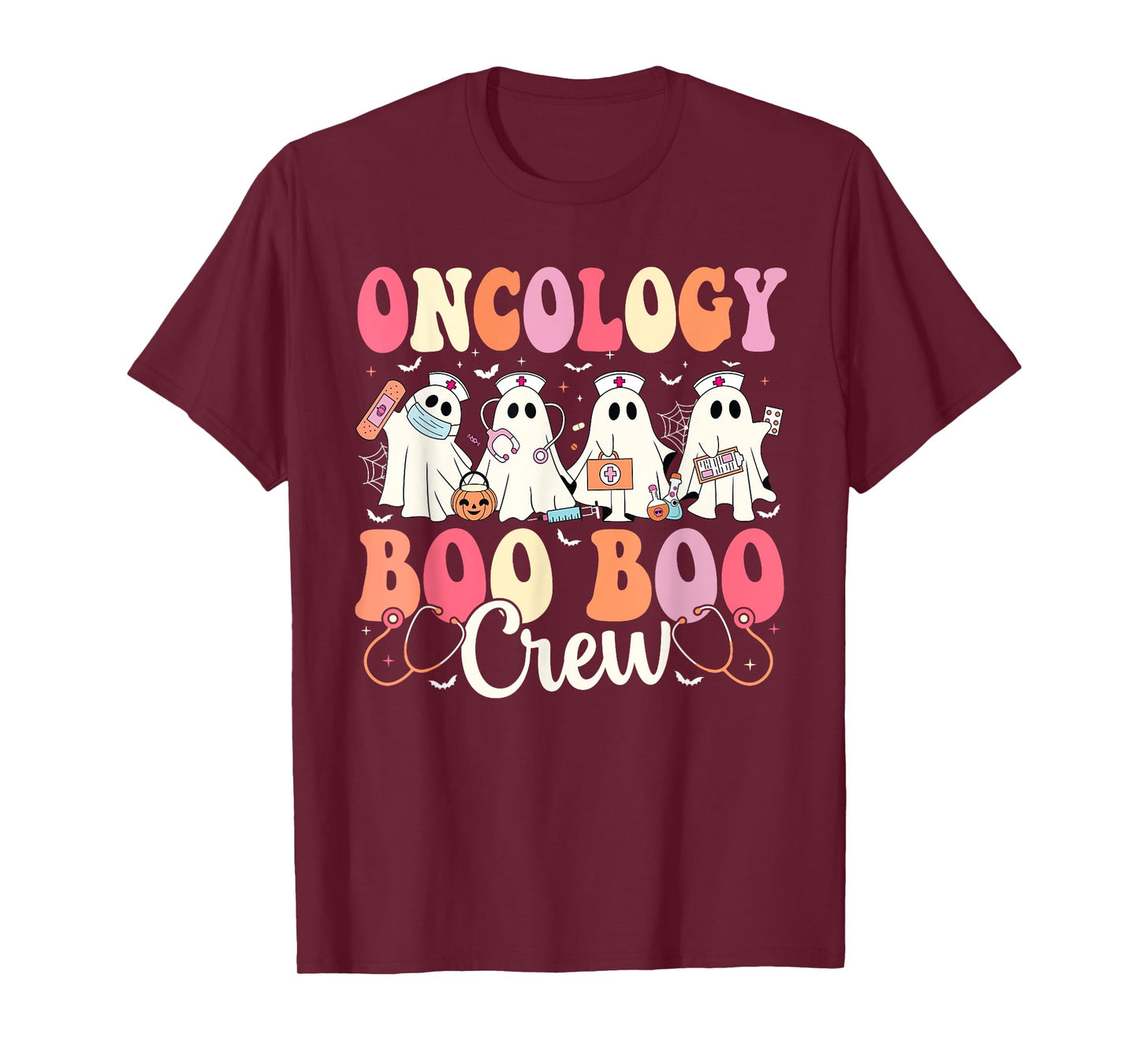 Oncology Nurse Boo Boo Crew Ghost Nurse Halloween Costume T-Shirt