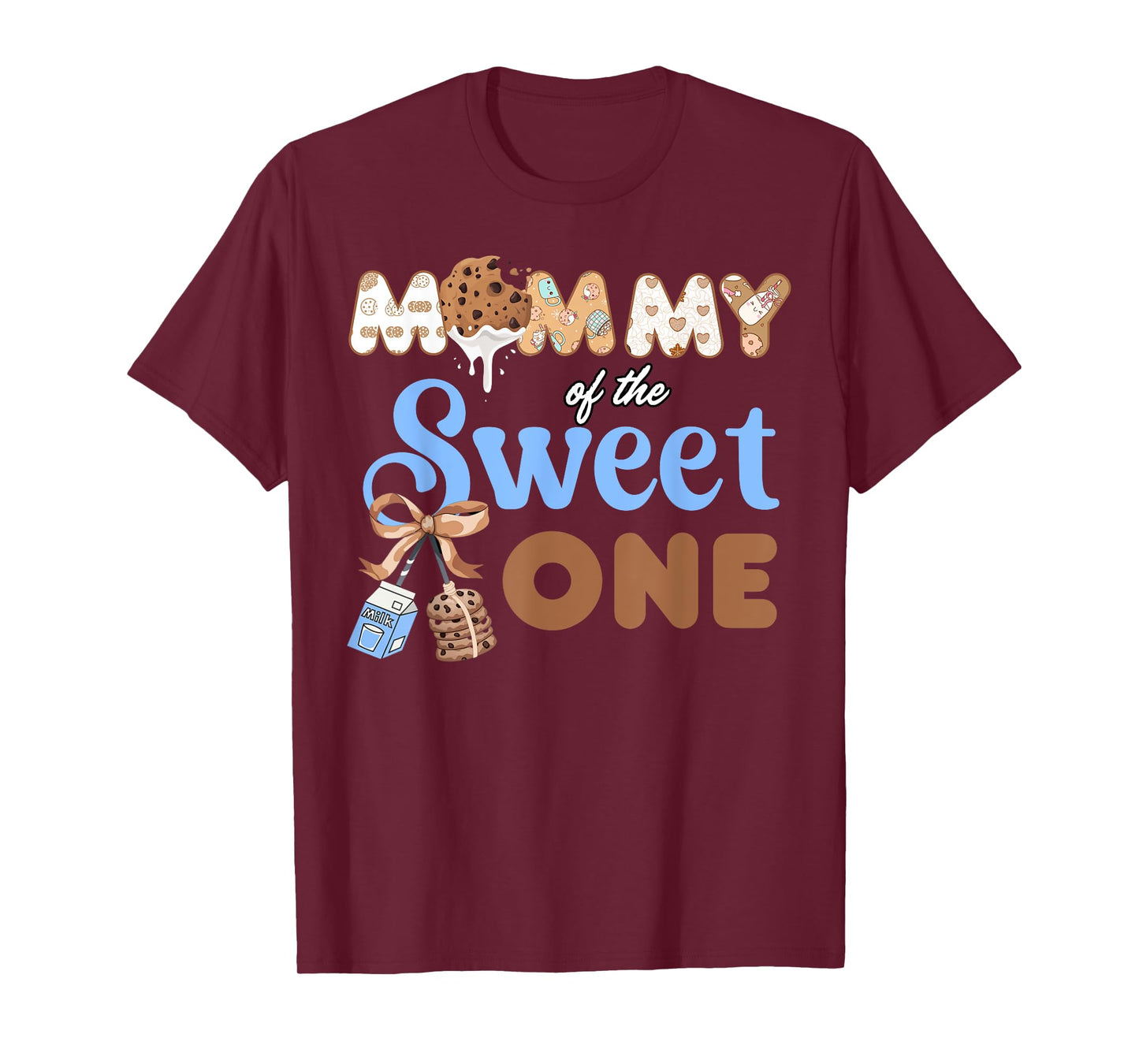 Mommy Of the Sweet One Cookies and Milk 1st Birthday T-Shirt