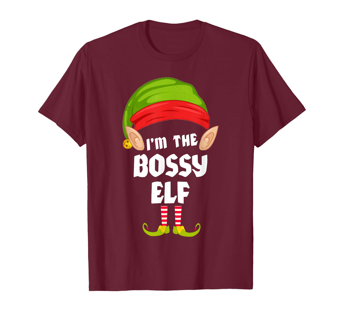 Funny Bossy Elf Matching Family Group PJ Christmas T-Shirt