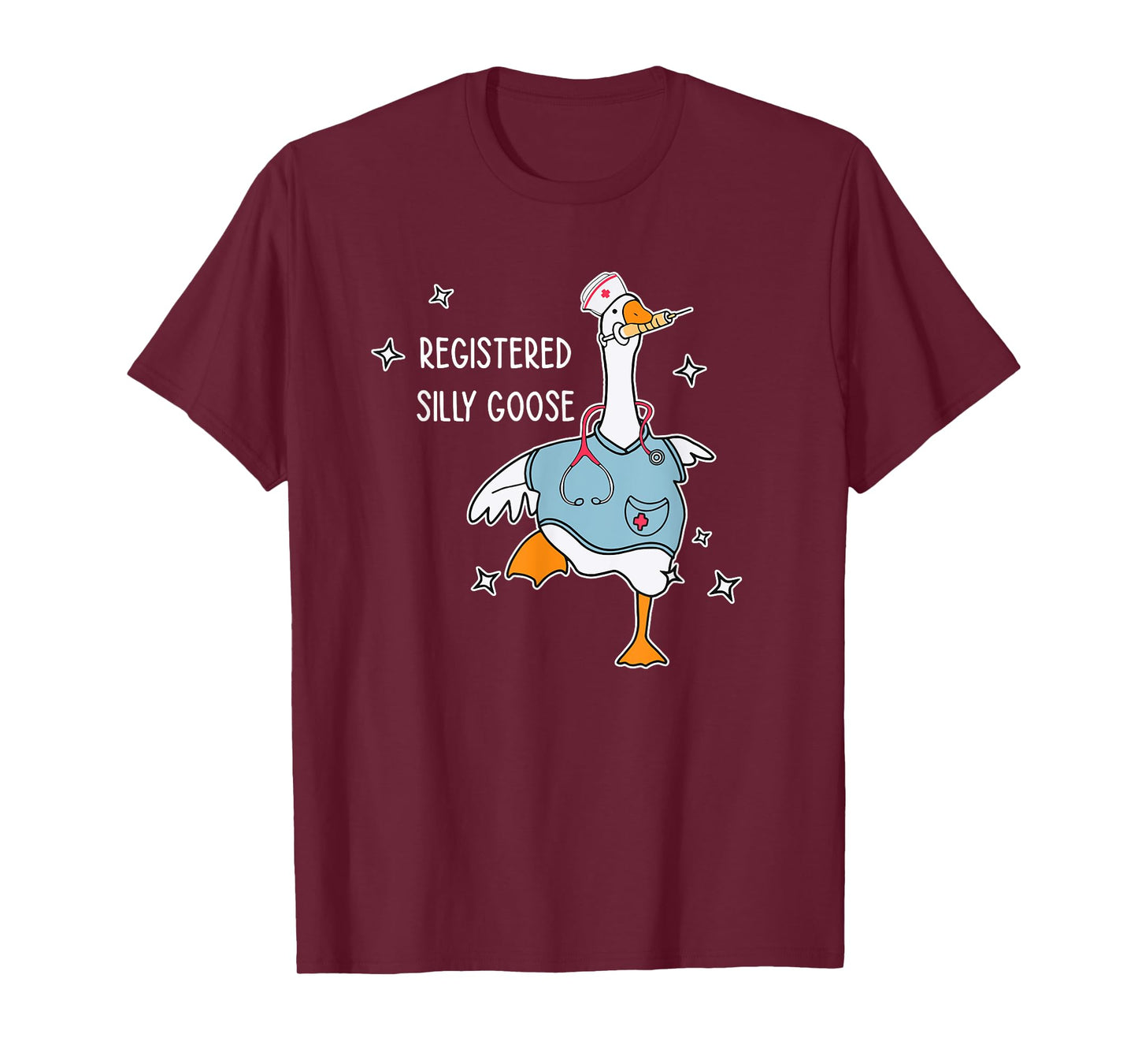 Nurse Registered Silly Goose Nursing School Black X-Small Unisex-Adults Short Sleeve T-Shirt