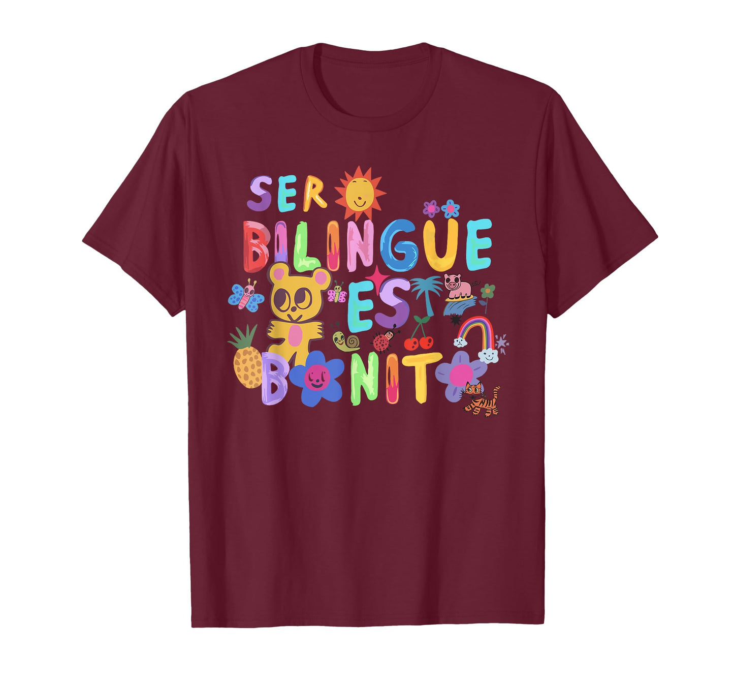 Ser Bilingüe es Bonito Colorful Teddy Spanish, Bilingual T-Shirt