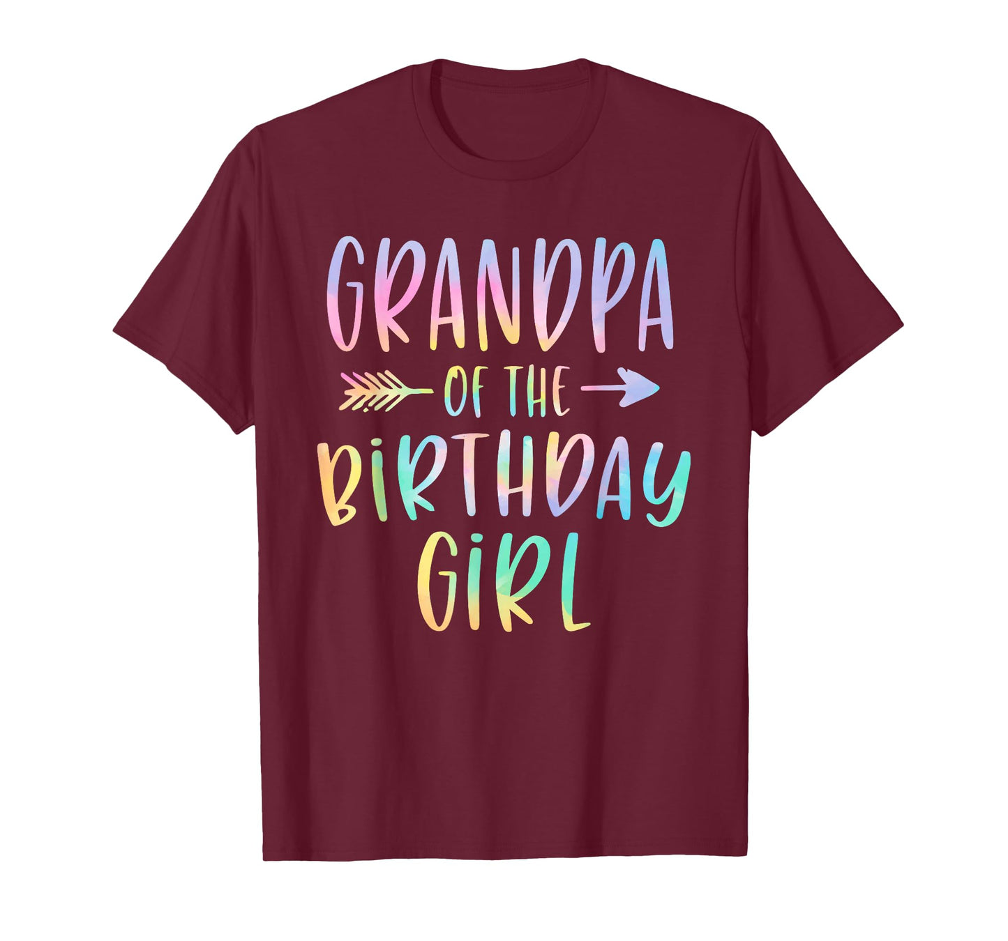 Grandpa of the Birthday Girl Tie Dye Colorful Bday T-Shirt