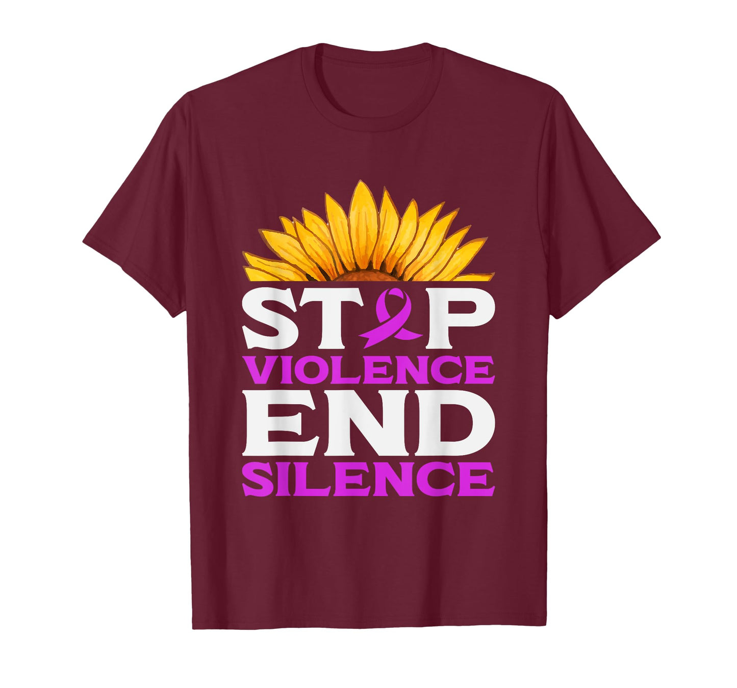 Stop Violence End Silence | Domestic Violence Awareness T-Shirt