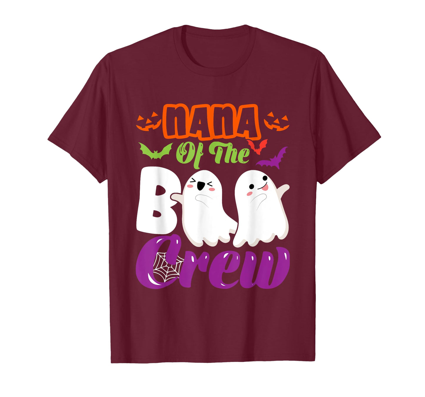 Nana Of Boo Halloween Crew Costume Boo Ghost Lover Family T-Shirt