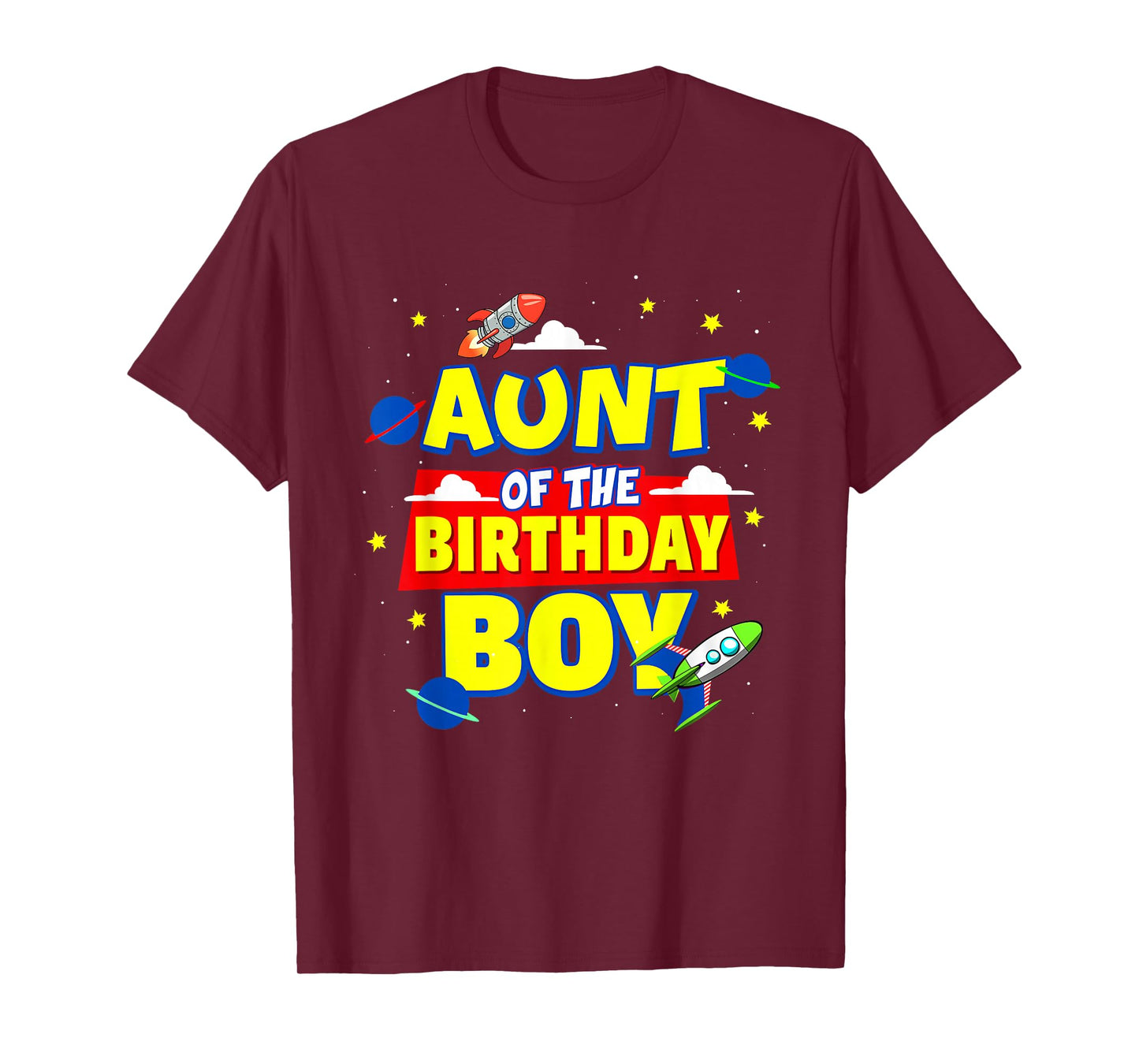 Aunt Of The Birthday Astronaut Boy Outer Space Theme Party T-Shirt