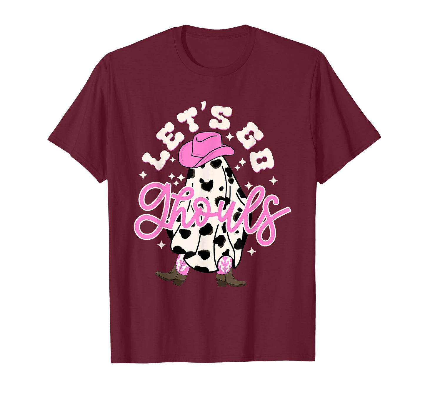 Let's Go Ghouls Cowgirl Western Spooky Halloween Cute Retro T-Shirt