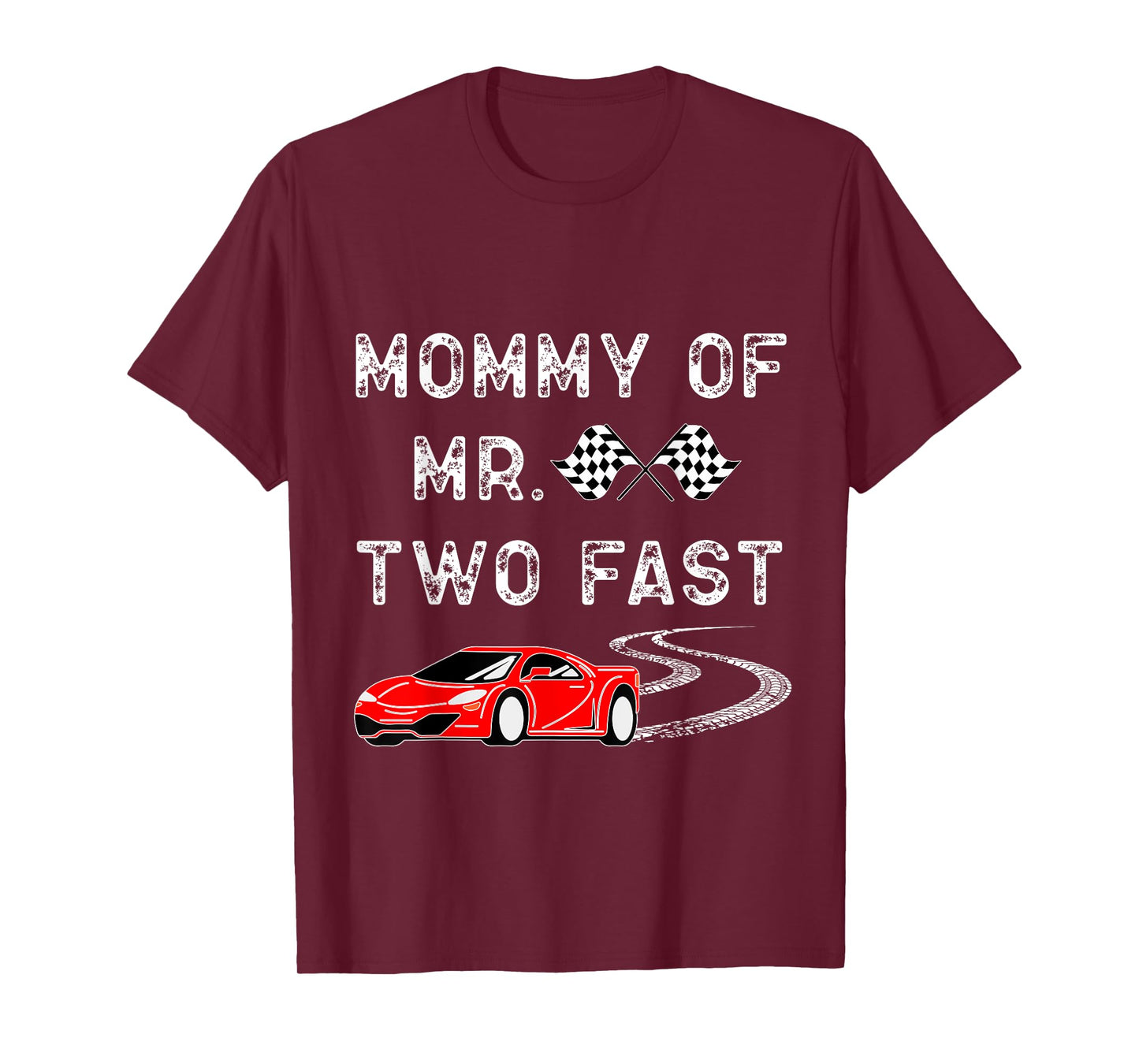 Boy 2nd Birthday Racer Mommy Mr. Two Fast 2nd Race Car Bday T-Shirt