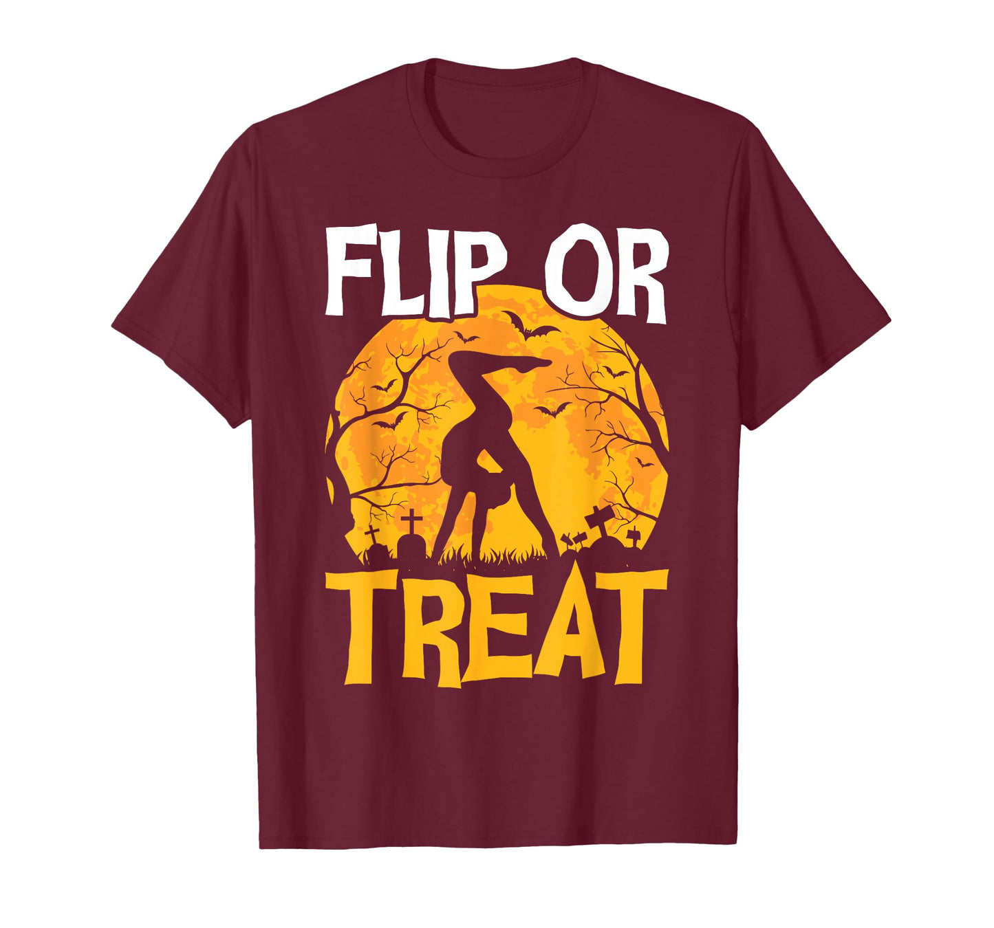 Gymnastics Halloween Flip or Treat Halloween Gymnastics T-Shirt