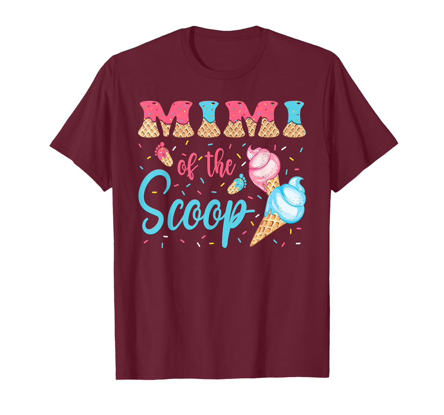 Mimi Of The Scoop Ice Cream Gender Reveal Baby Shower T-Shirt