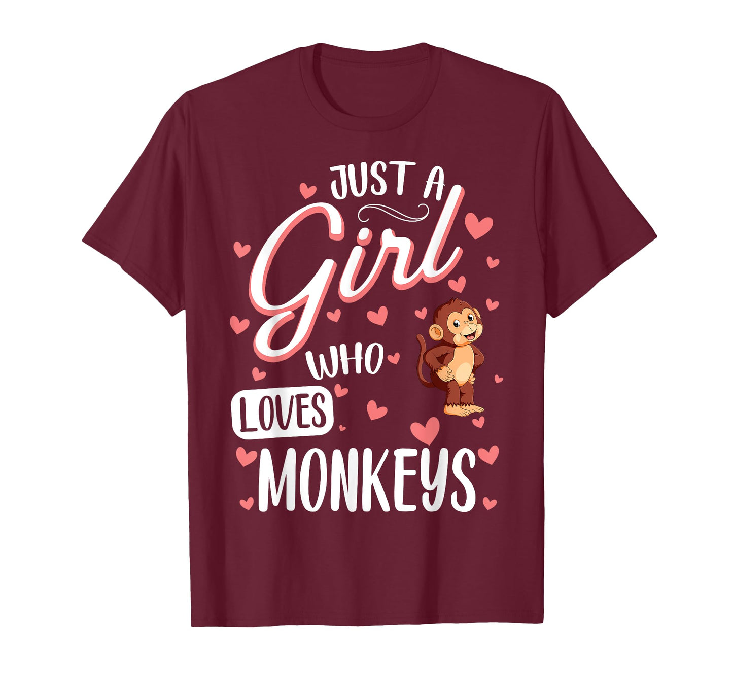 Just a Girl Who Loves Monkeys - Funny Monkey Lover Girl T-Shirt