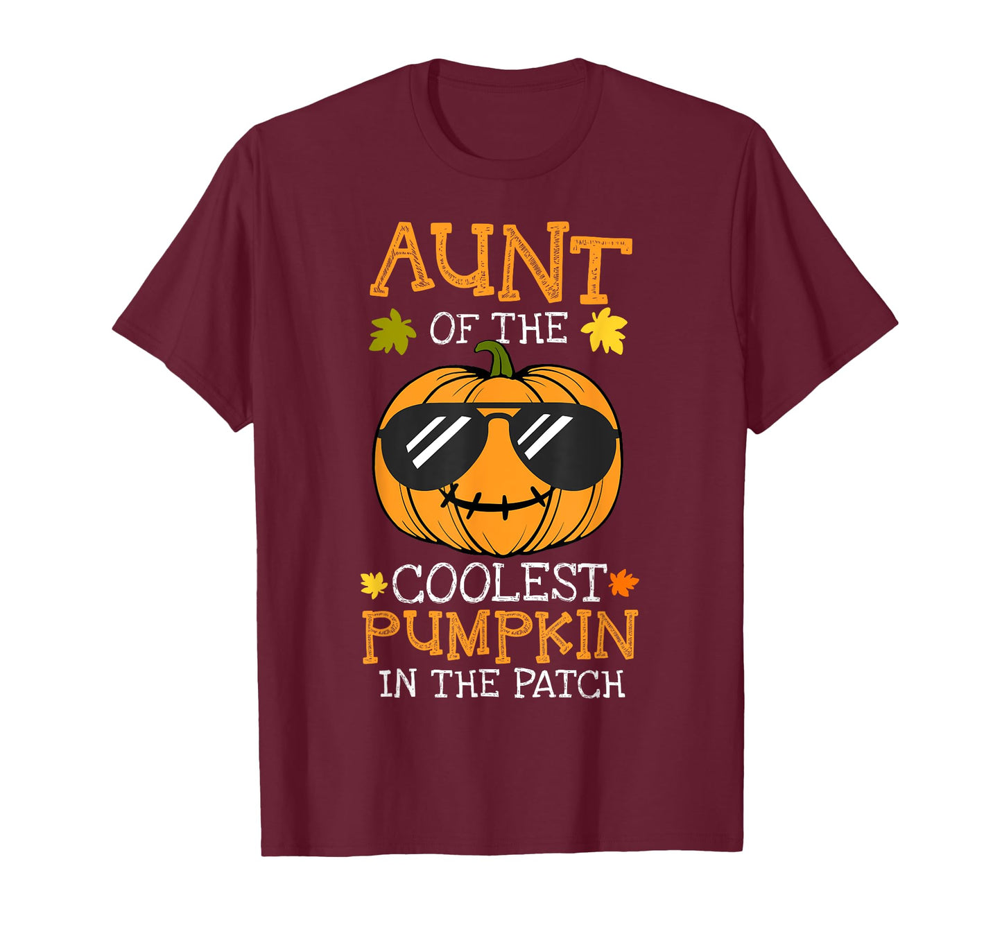 Aunt Of The Coolest Pumpkin In The Patch Halloween Womens T-Shirt
