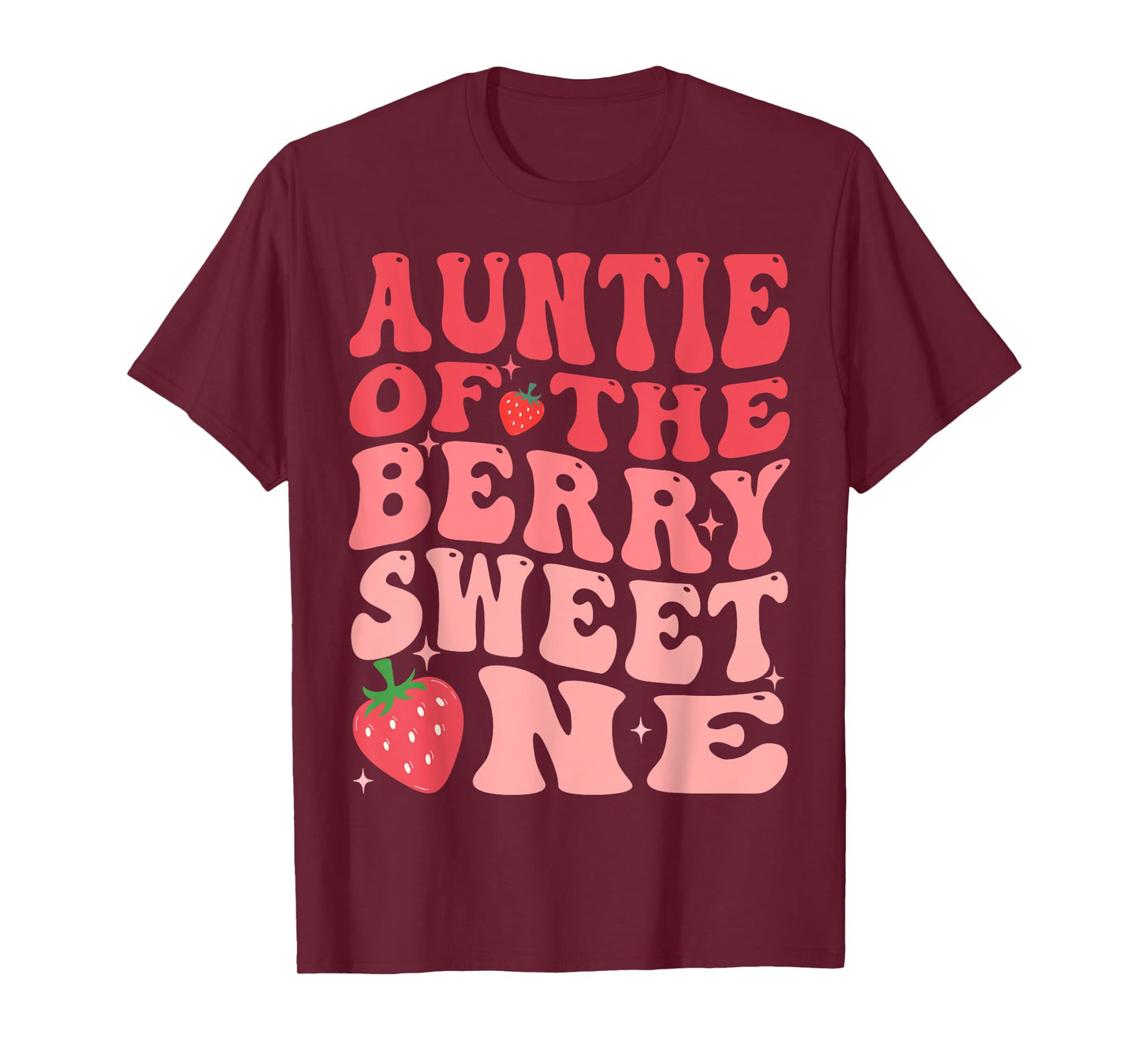 Auntie Of The Berry Sweet One 1st Birthday Strawberry T-Shirt