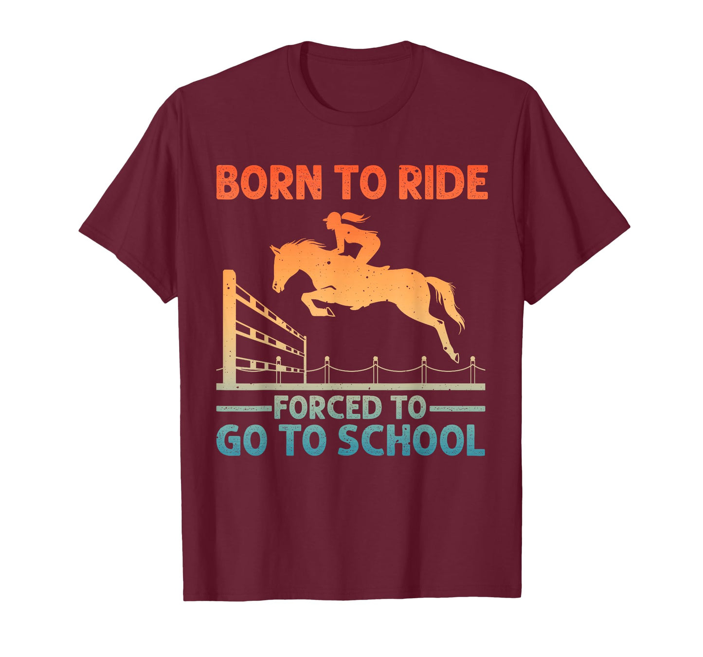 Horse Racing Art For Kids Boys Girls Horse Lover Equestrian T-Shirt