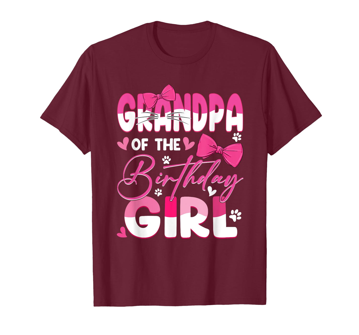 Grandpa Of The Birthday Girl Cat Kitty Family Matching T-Shirt