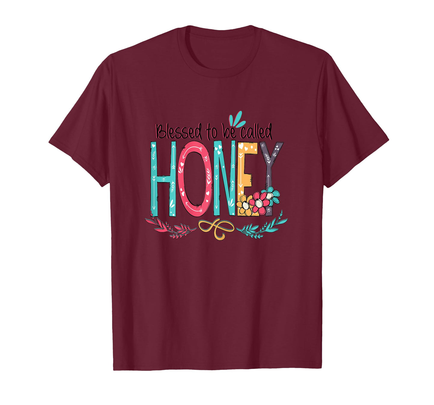 Blessed to be called Honey Colourful Gifts Grandma Tee T-Shirt