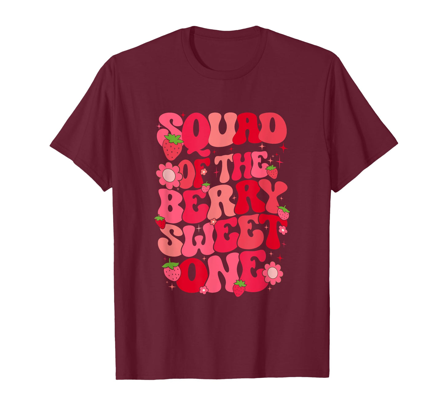 Squad Of The Berry Sweet One Strawberry First Birthday T-Shirt