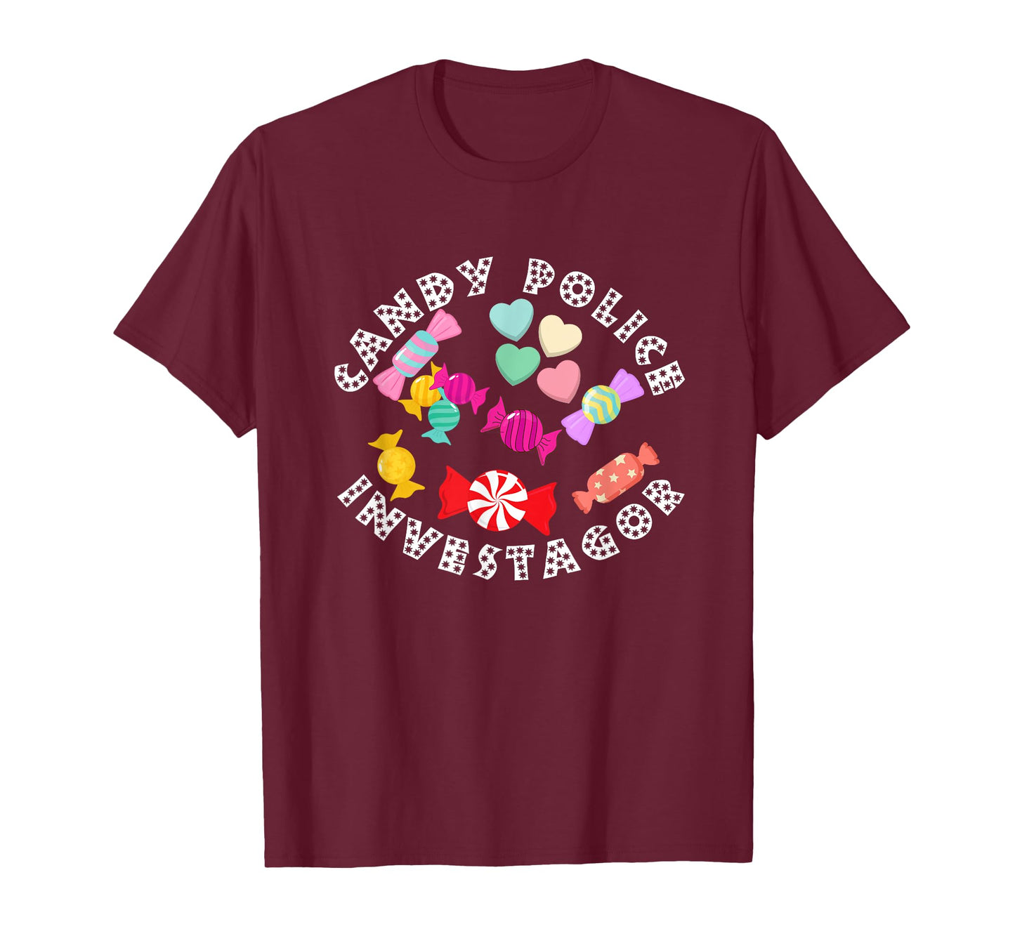 Candy Police Security Funny Cute Halloween Costume Kids Dad T-Shirt