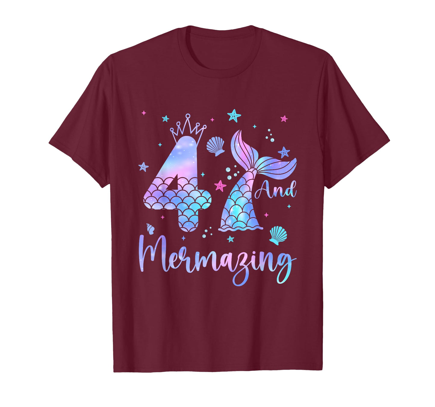 It's My Mermazing 4th Birthday Mermaid Girl Theme 4 Yrs Old T-Shirt