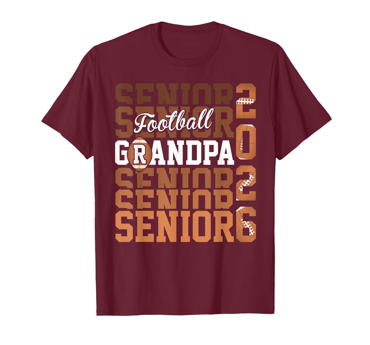2026 football senior Grandpa graduation Matching family T-Shirt