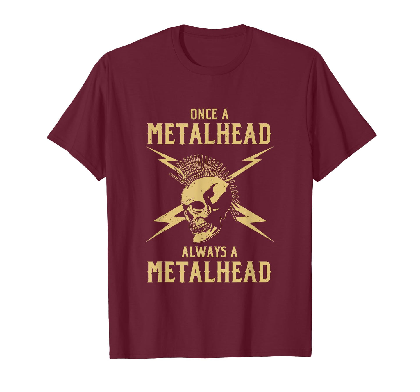 Skeleton Once A Metalhead Always A Metal Head Skull Punk T-Shirt