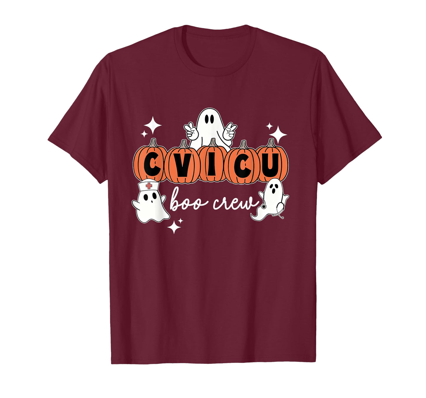 Halloween CVICU Boo Crew Pumpkin CVICU Nurse Spooky Season T-Shirt