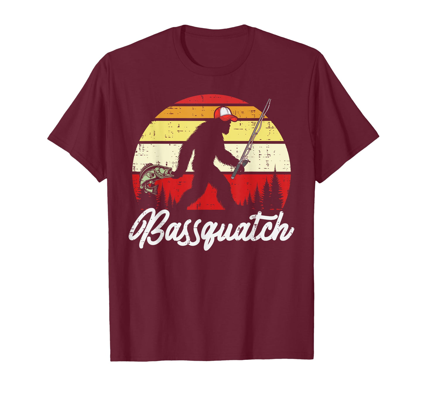 Bigfoot Fishing Bassquatch Bass Sasquatch Men Women Kids T-Shirt
