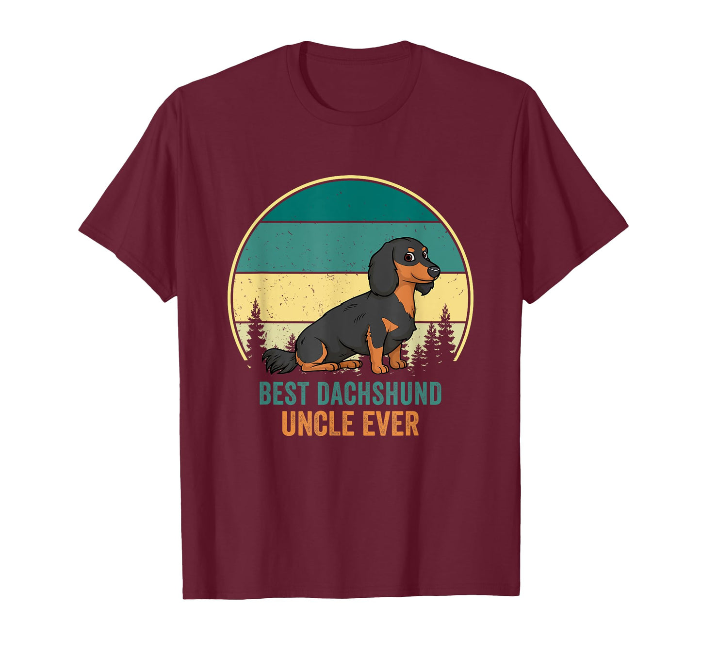 Best Dachshund Uncle Ever Retro Vintage Weiner Dog T-Shirt