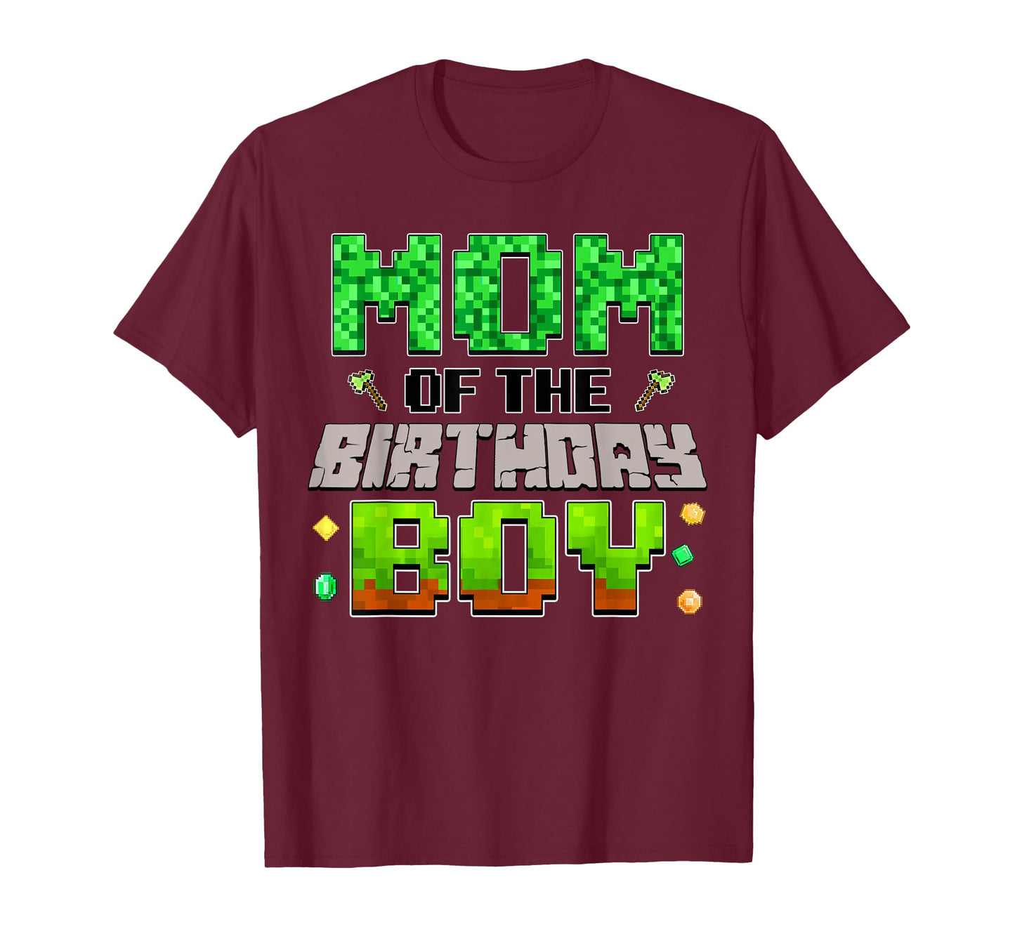 Mom Of The Birthday Boy Family Gaming Pixel Birthday Party T-Shirt