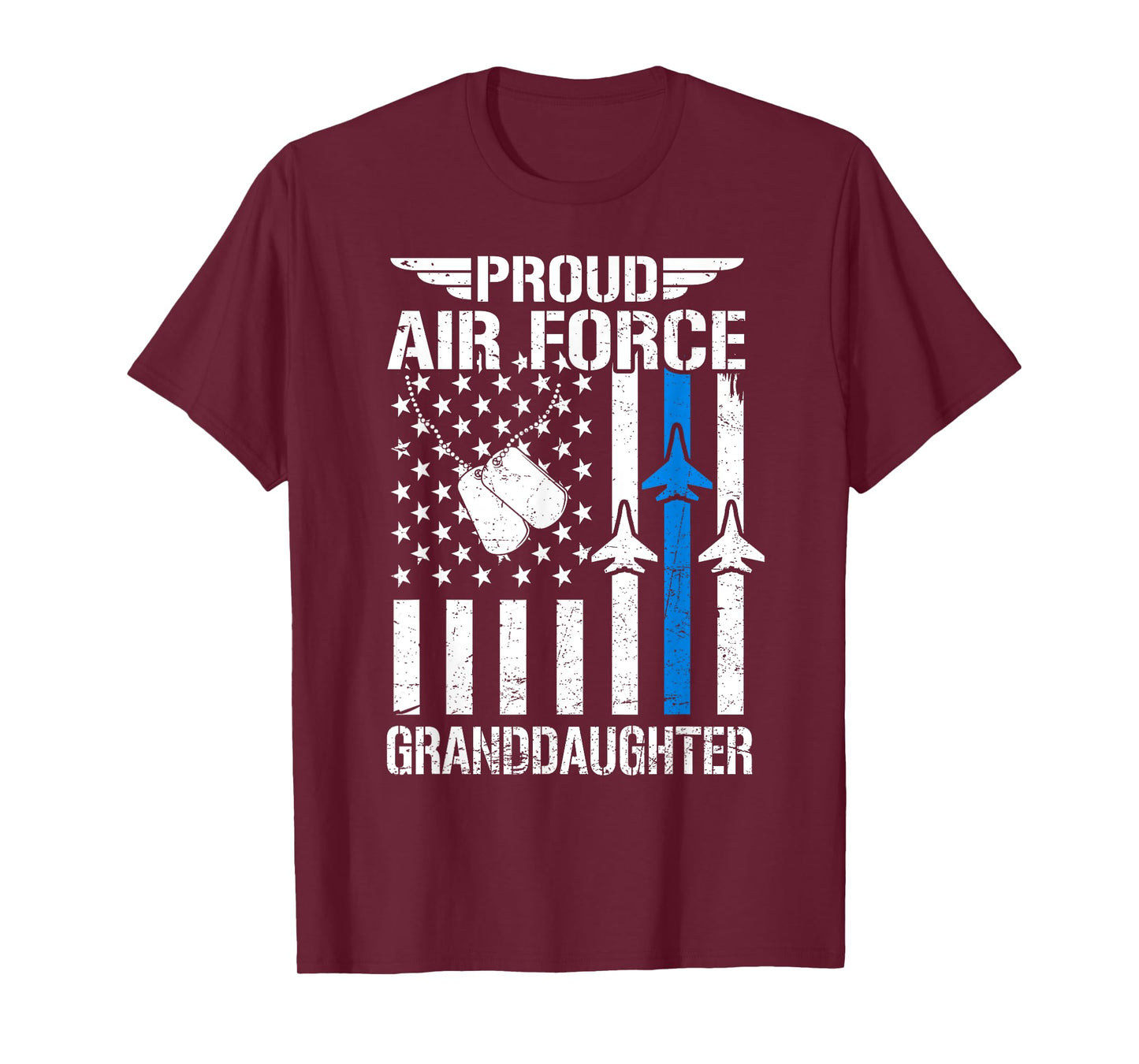 Proud US Air Force Granddaughter USAF Veteran Flag American T-Shirt
