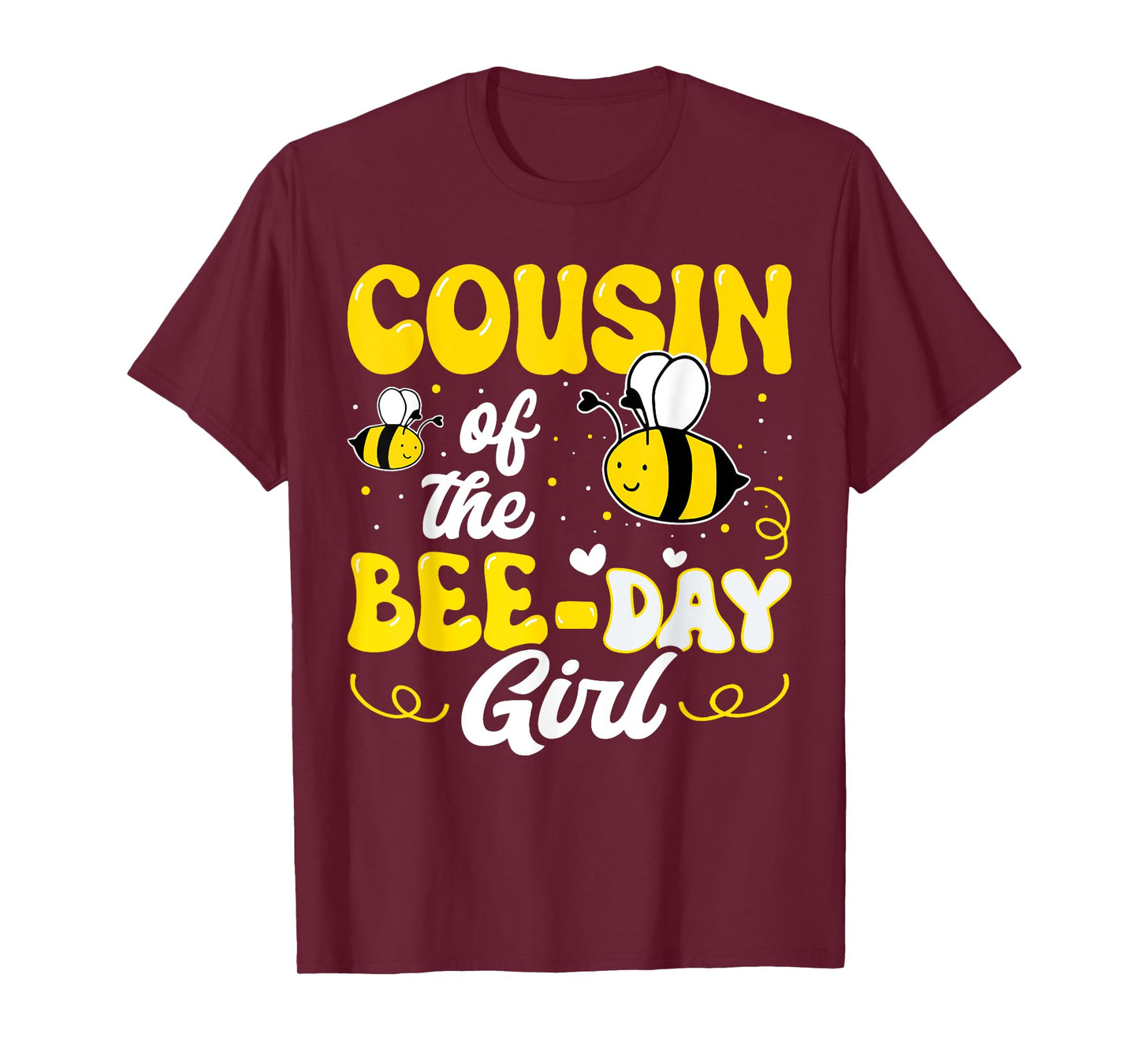 Cousin of The Bee Day Girl Bee Birthday Party Theme Groovy T-Shirt