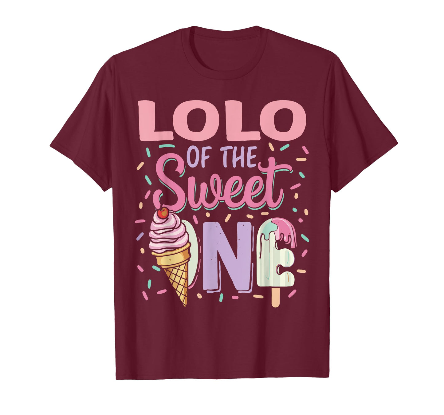 Lolo of Sweet One Birthday Matching Family Ice Cream T-Shirt